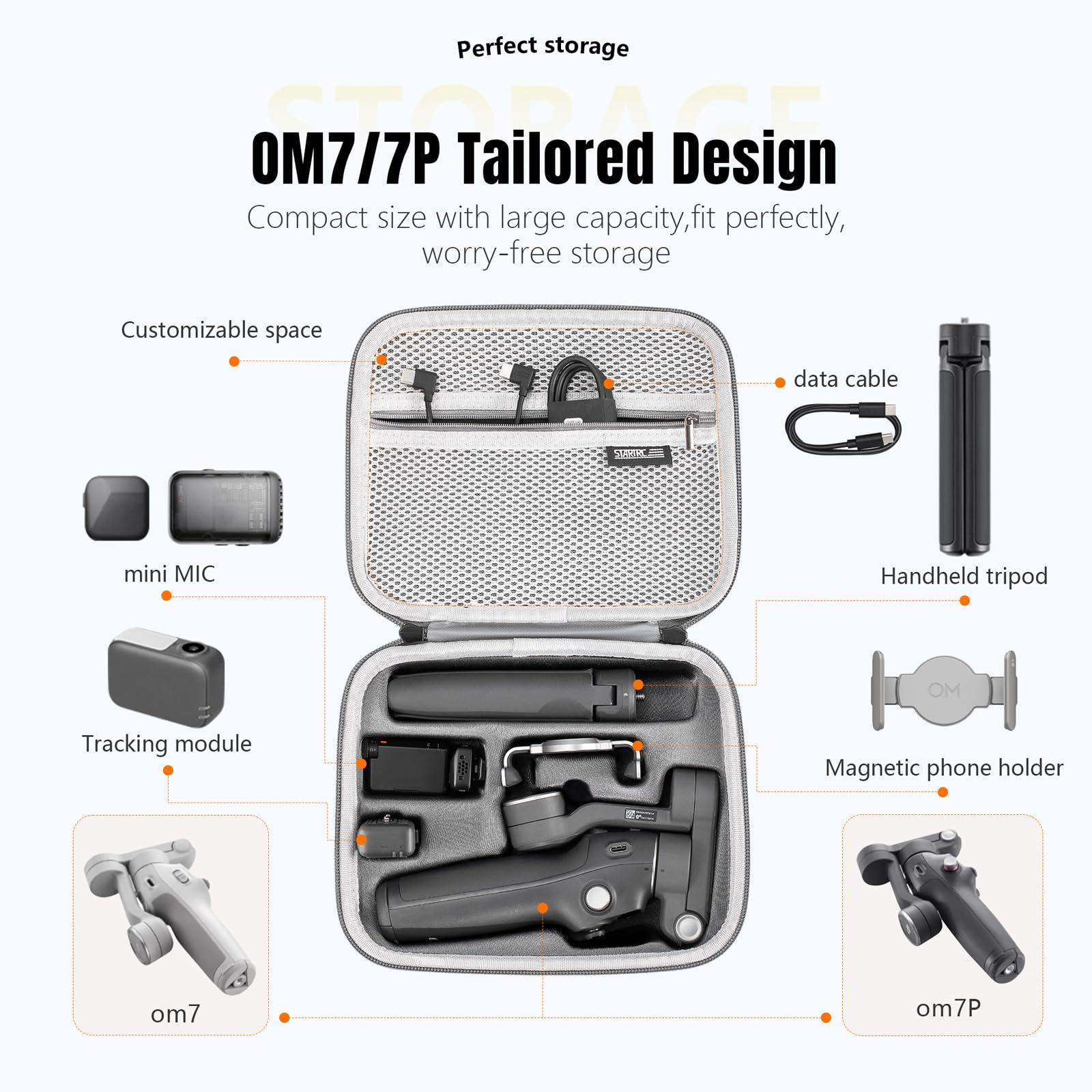 Osmo Mobile 7P Case,PU Leather Portable Storage Case for DJI Osmo Mobile 7/7P Travel Shoulder Bag for DJI OM 7 Smartphone Gimbal Stabilizer Accessories - Image 4