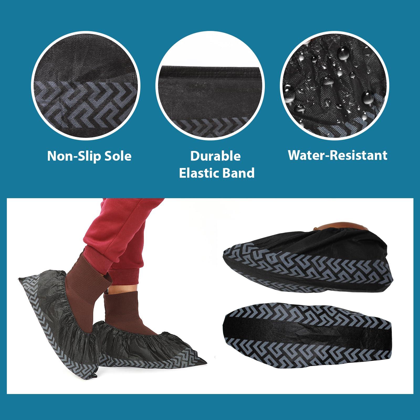 Shoe Covers Disposable Non Slip, 40pcs(20 pairs) Black Thick Extra Disposable Boot Covers Slip Proof Shoe Cover for Indoors Outdoors Recyclable Durable Protector Covers Fits Virtually Most Shoes - Image 4