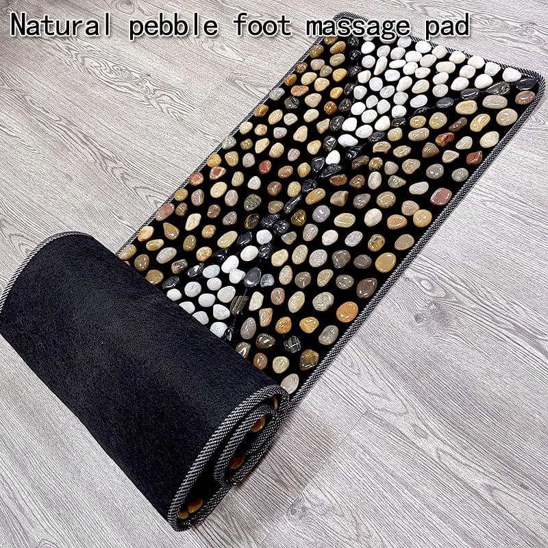 Generic Pebbles Cobblestone Foot Massage Mat for Reflexology Massage,Acupressure Relieve,Stimulates Blood Circulation for Pain Relief, 15.75*59.06in, Black - Image 6