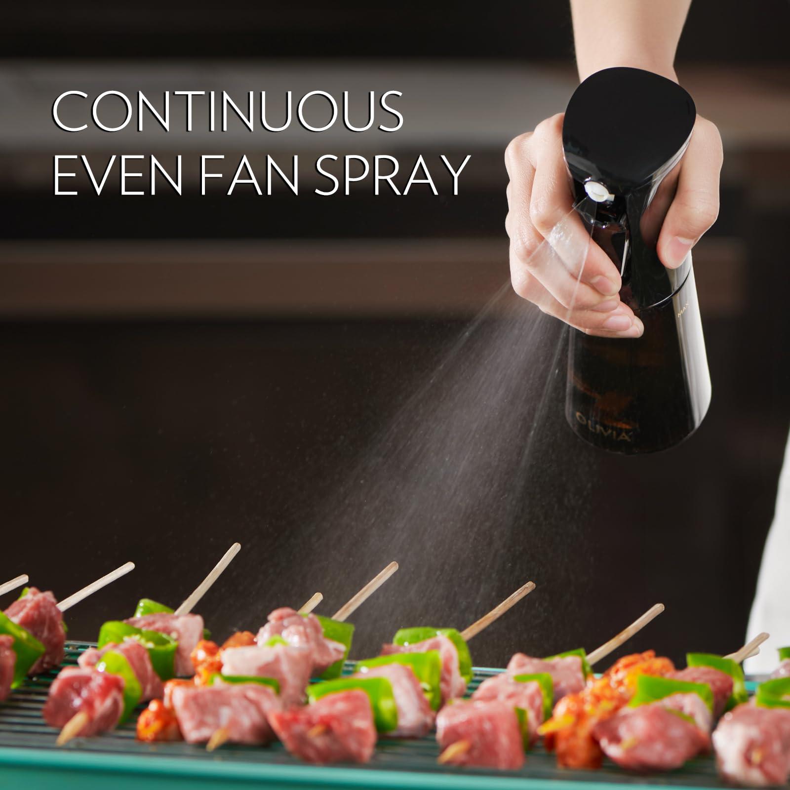 FLAIROSOL OLIVIA Oil Sprayer for Cooking, 200ml Glass Olive Oil Sprayer, Continuous Cooking Spray Dispenser with Portion Control for Kitchen, Air Fryer, Salad, BBQ (Black Bottle, Gold Print) - Image 3