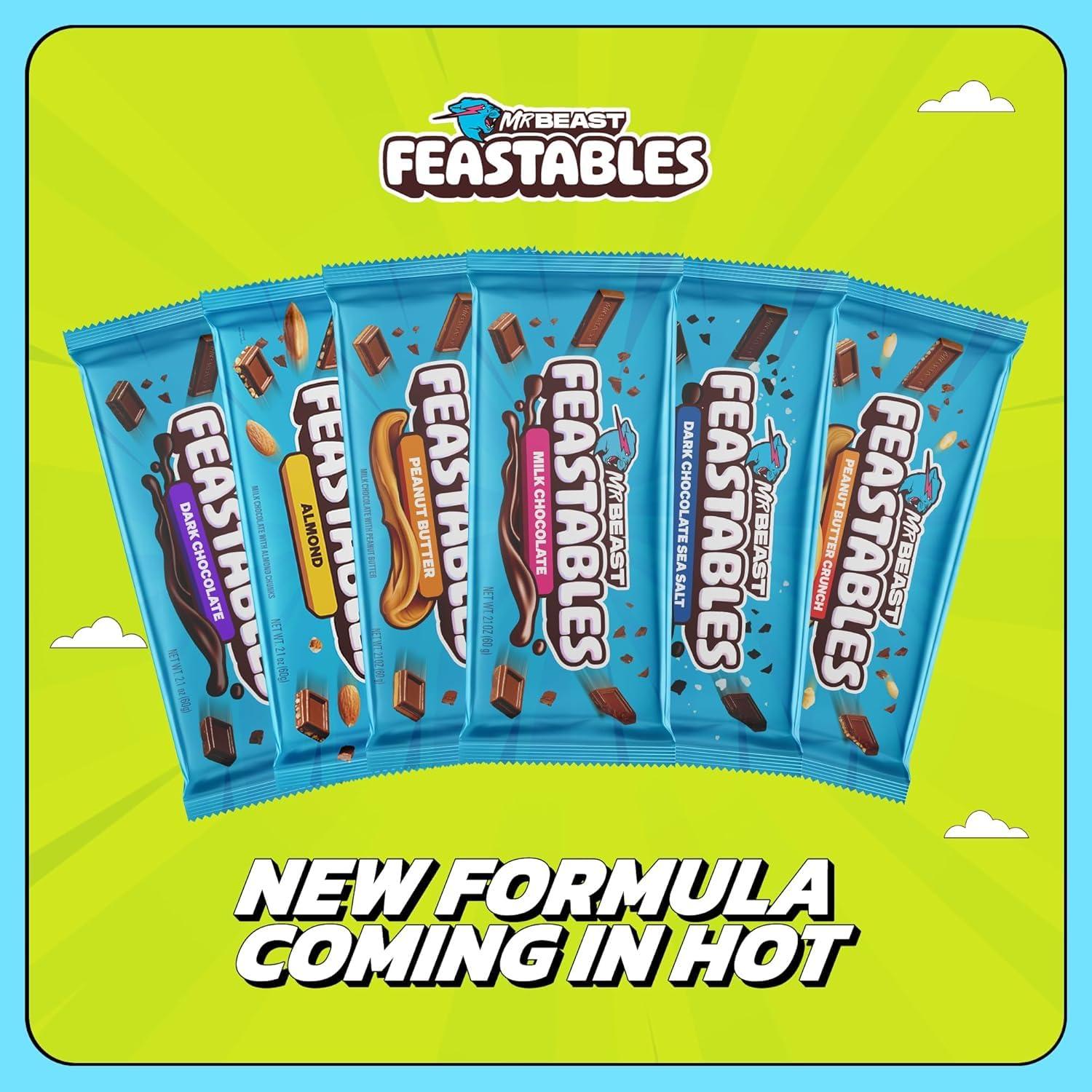 Feastables Beast Games Chocolate Bar Box, Milk Chocolate, Crunch, and Peanut Butter, 1.24 oz (35g), 12 count - Image 5