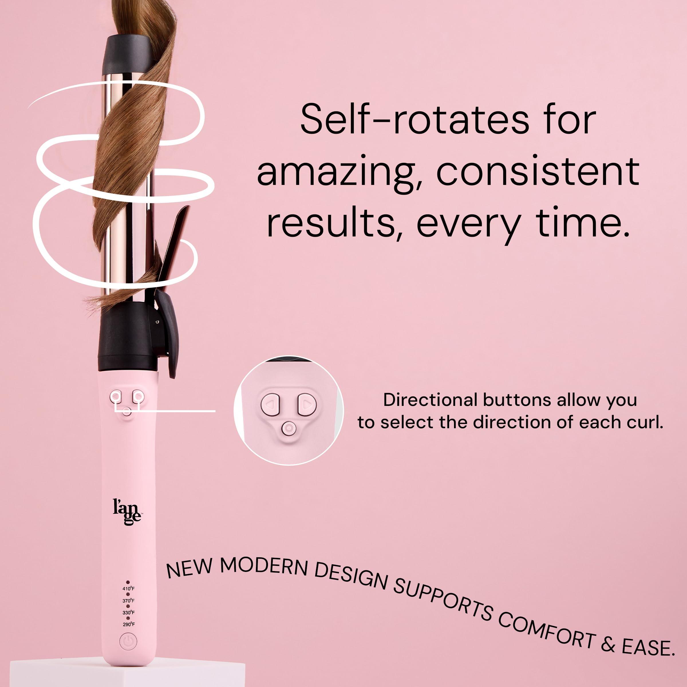 L'ANGE HAIR Le Pirouette 32MM Titanium Rotating Curling Iron | 1.25 Inch Self-Rotating Hair Curler | Adjustable Heat (290°F-410°F) | Mini Clamp | 360° Swivel Cord | Dual Voltage | Travel-Ready | Blush - Image 2
