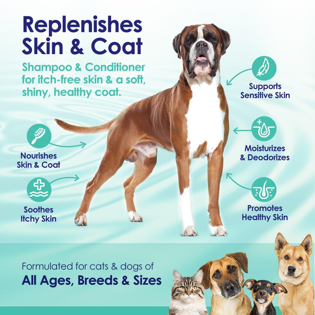 2-in-1 Dog Shampoo and Conditioner with Soothing Aloe Vera & Chamomile, Sensitive Skin, Fragrance-Free, Hypoallergenic Formula Provides Itchy Skin Relief from Dry Skin & Allergies - 16oz - Image 4