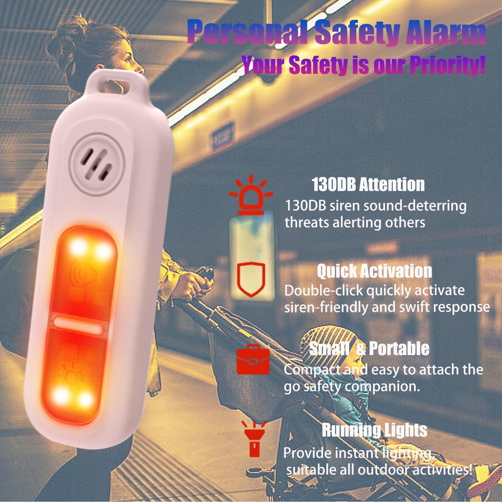 Personal Safety Alarm for Women Rechargeable Clip On Flashlight - Extra Loud Sound with Strobe Lights Clip Travel Safe Waterproof Personal Alarm – Women Self Defense Keychain (Black) - Image 4