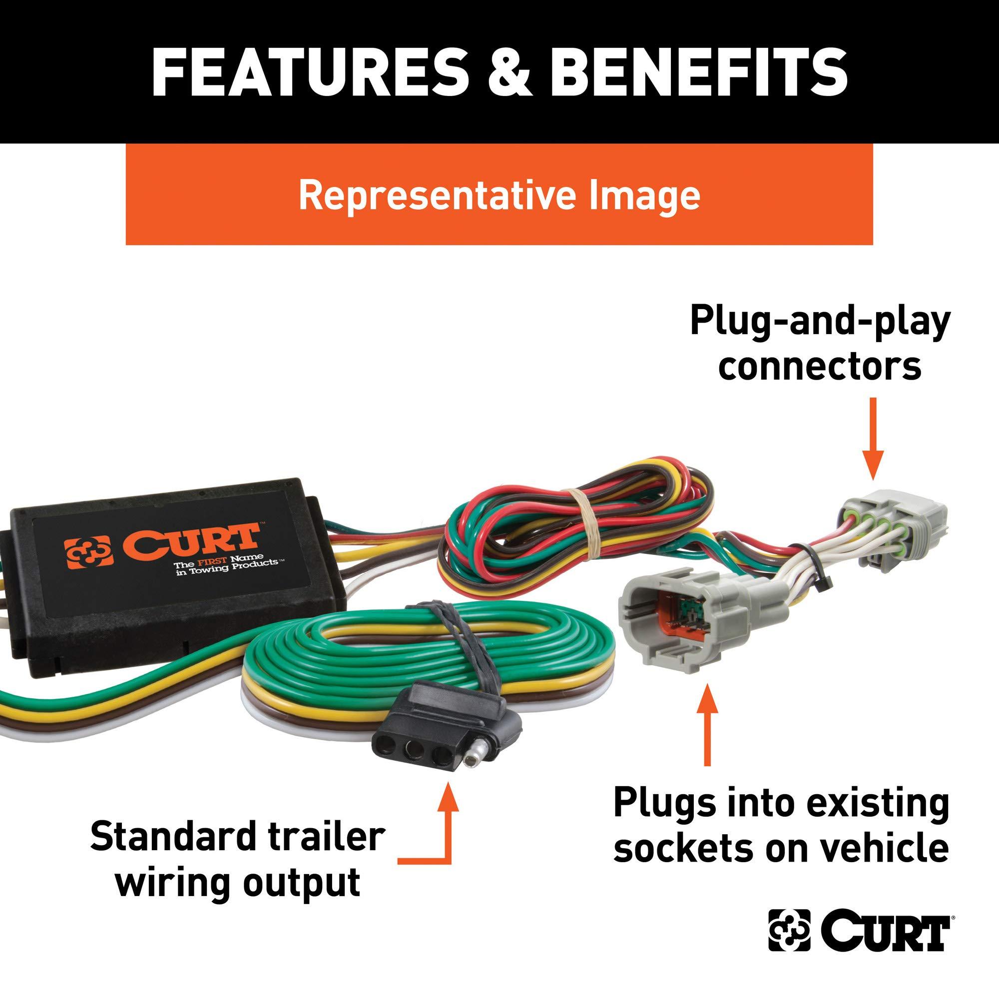 CURT 56378 Vehicle-Side Custom 4-Pin Trailer Wiring Harness, Fits Select Honda Odyssey - Image 2