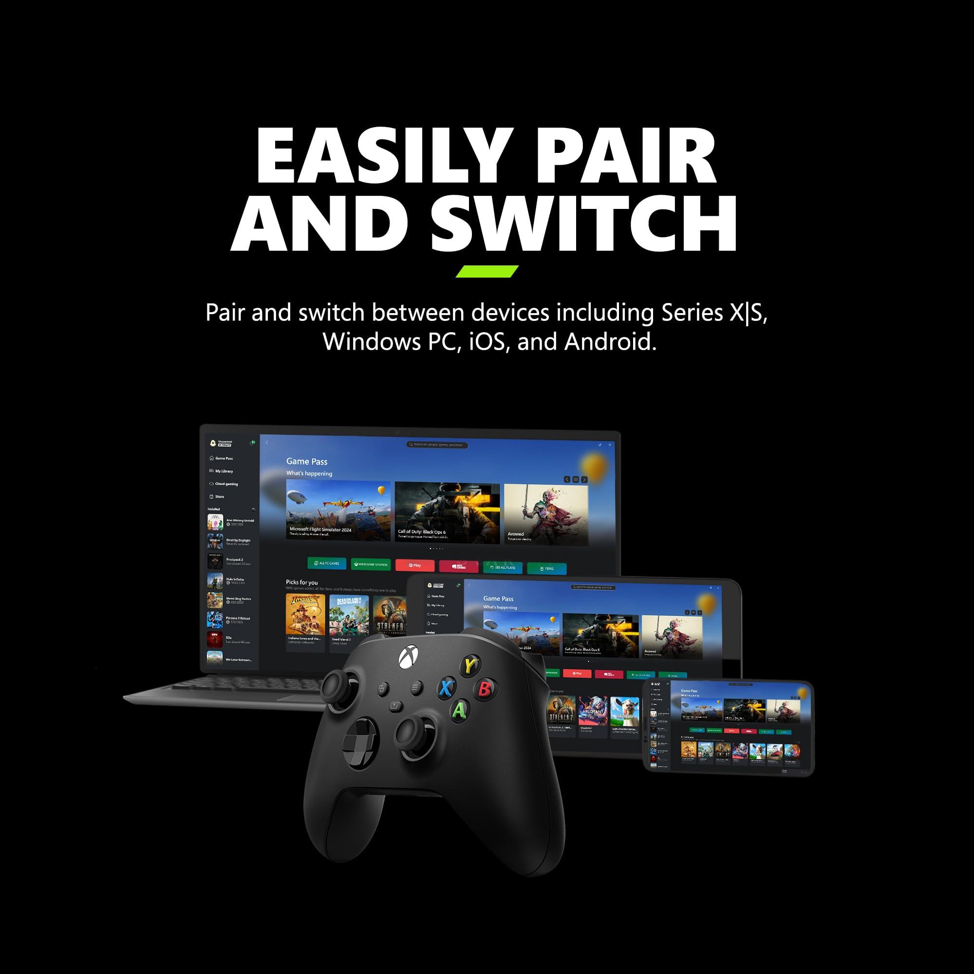 Xbox Core Wireless Gaming Controller – Carbon Black Series X|S, One, Windows PC, Android, and iOS - Image 6