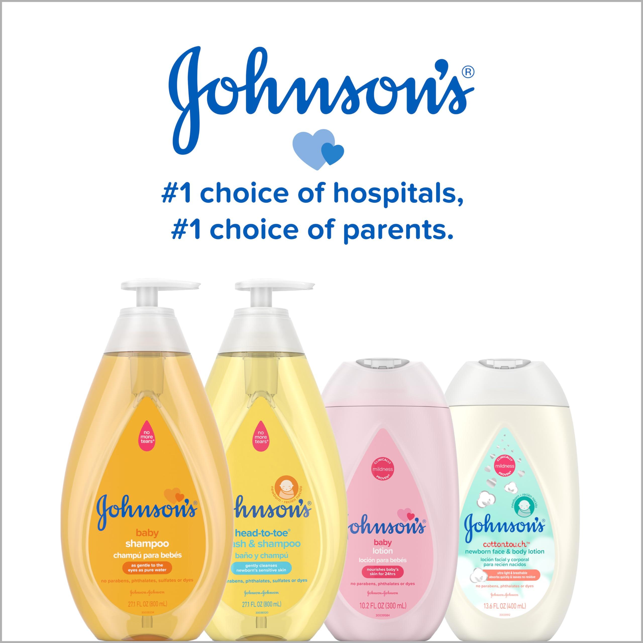 Johnson's Moisturizing Mild Pink Baby Lotion with Coconut Oil for Delicate Baby Skin, Paraben-, Phthalate- & Dye-Free, Hypoallergenic & Dermatologist-Tested, Baby Skin Care, 27.1 Fl. Oz - Image 8