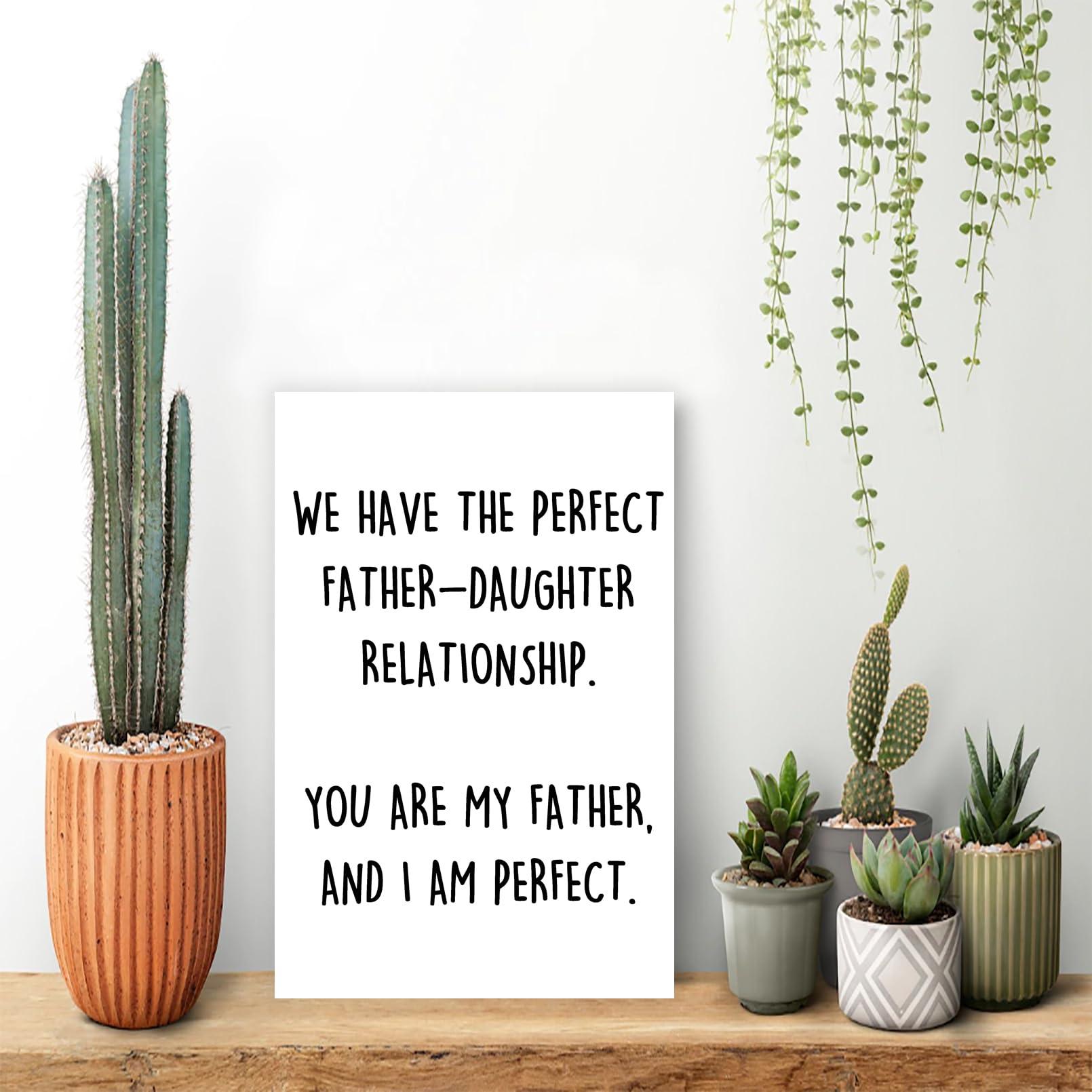 YiKaLus Perfect Father-Daughter Relationship Card for Father, Funny Father’s Day Gift for Dad, Happy Birthday Card from Daughter, Unique Bday Gift Idea for Stepdad - Image 6