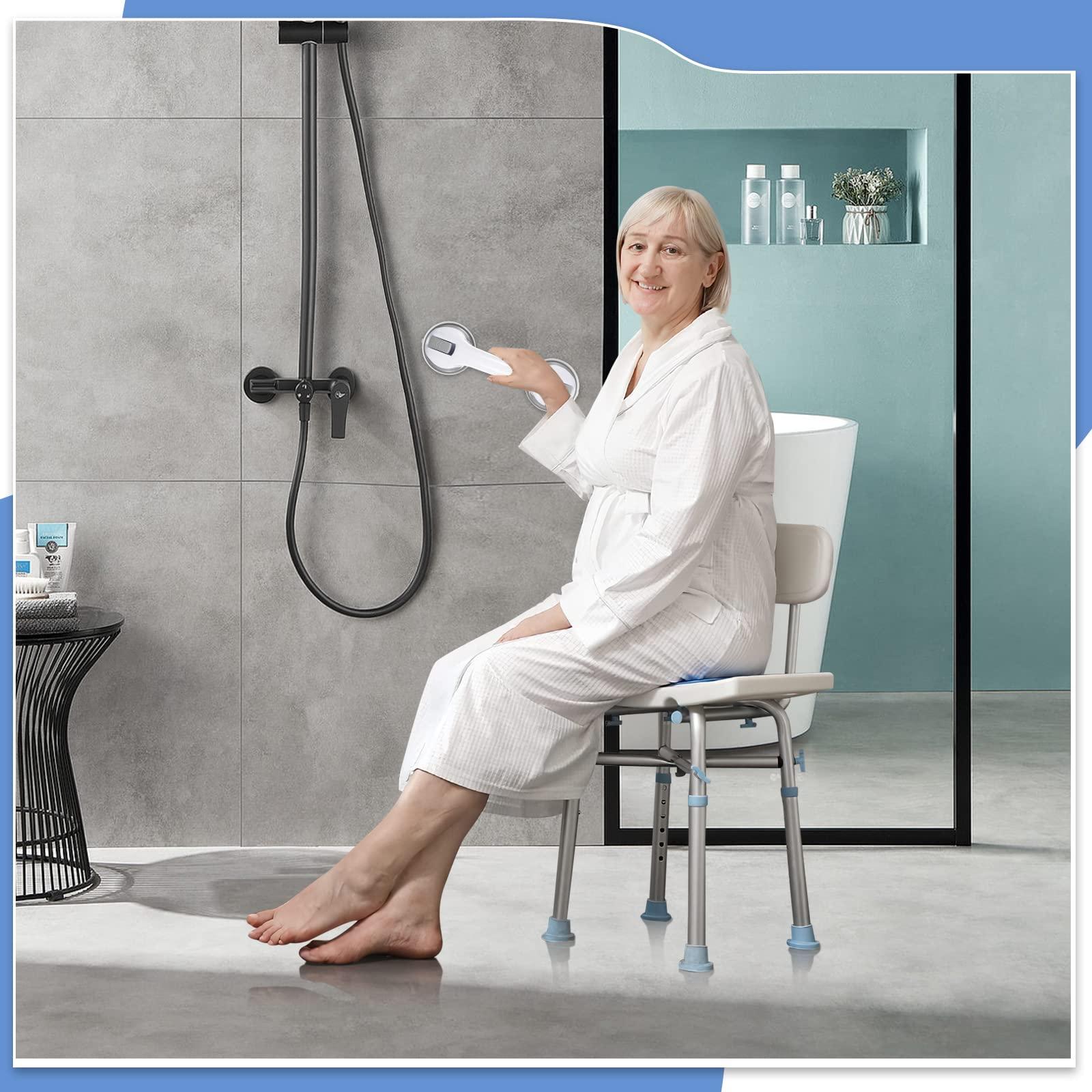 Grab Bars for Shower, 12 Inch Shower Handle Strong Suction Shower Grab Bar for Shower Chair Stool, Bathroom Safety Bar for Seniors, Elderly (2 Pack) - Image 2
