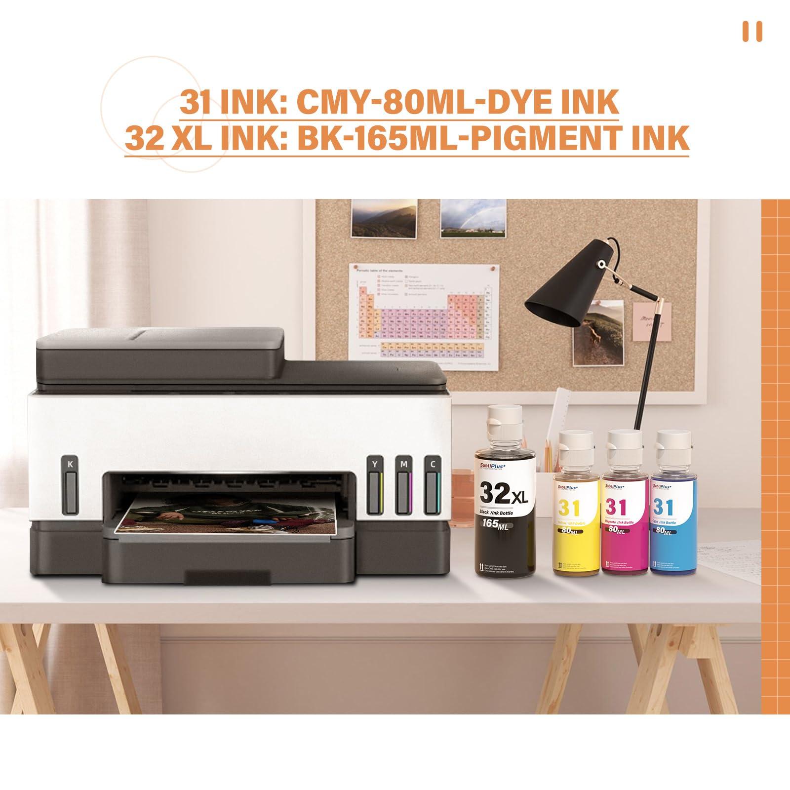 32XL Black Ink Bottle 31 Ink Bottle Set Compatible Replacement for HP Smart Tank Printer 6001 7602 7301 5100 5101 5000 5102 757 7601 755 7601 6002 7302 Ink Refill, Smart Tank Plus 651 551 Ink Refill - Image 5