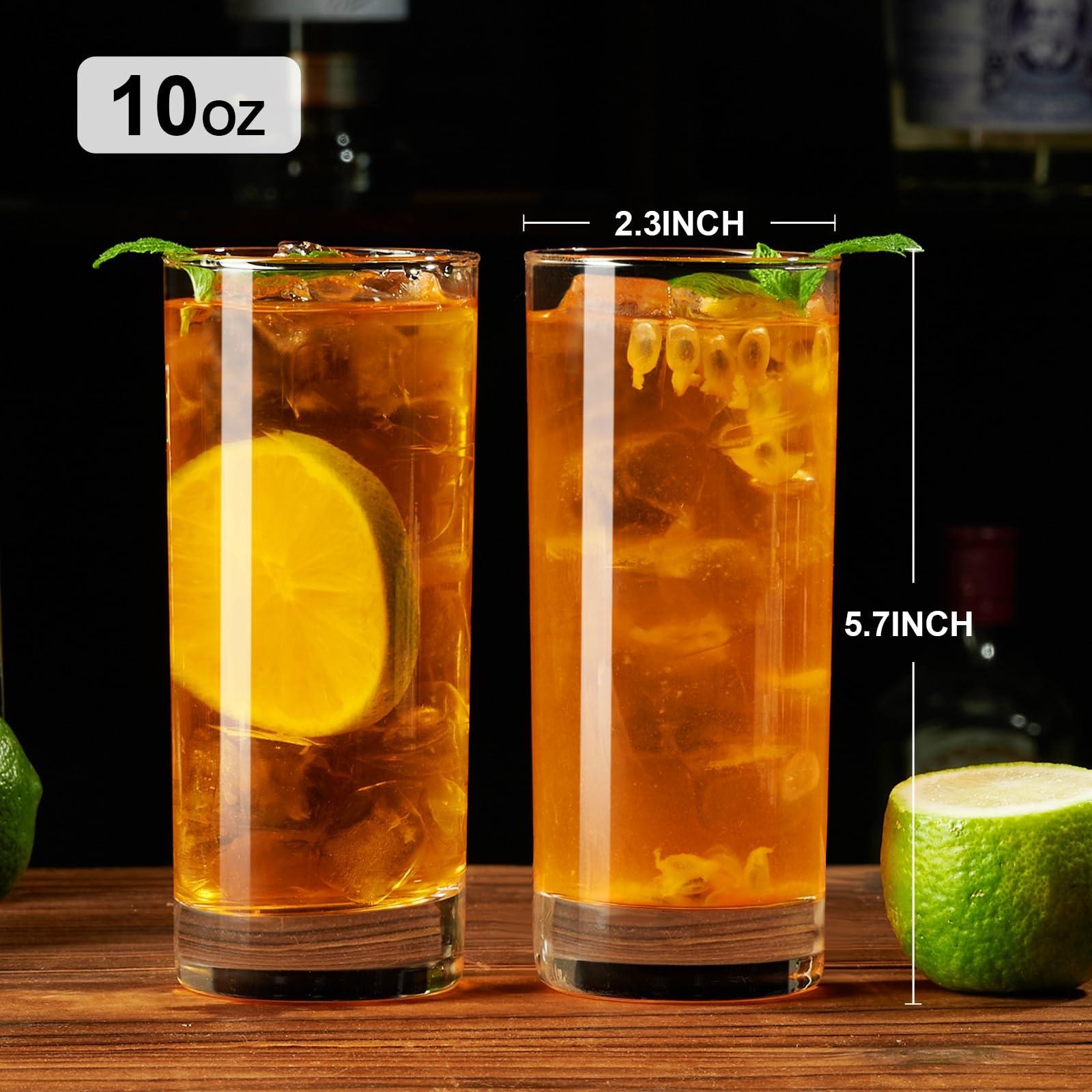 PARACITY Highball Glasses Set of 2, Drinking Glasses 10 Oz, Clear Glass Cups, Tall Tumbler Water Glasses, Glassware Set for Cocktail, Coffee, Mojitos - Image 3