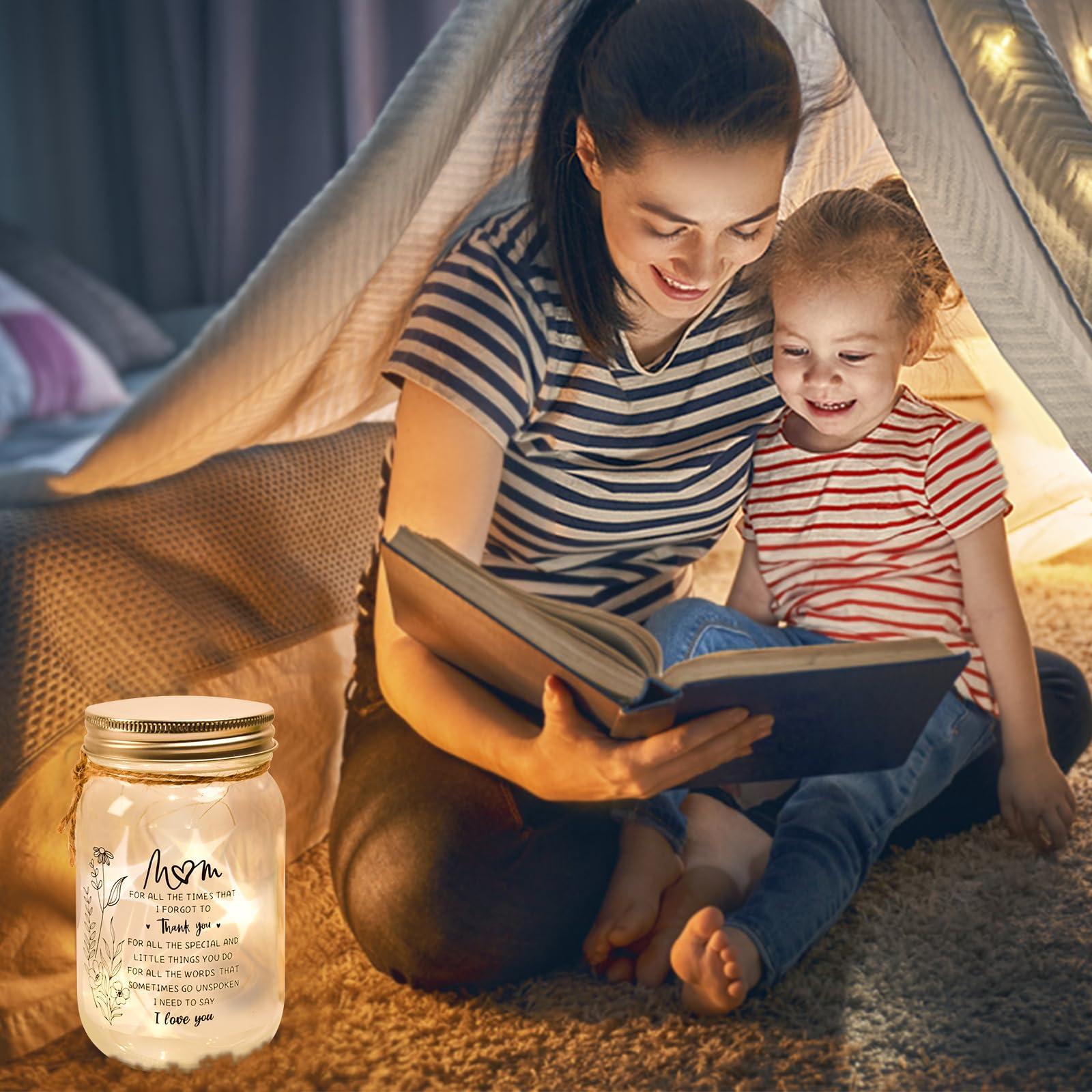 KUCHEY Birthday Gifts for Mom, Mason Jar Night Lights, Mothers Day Gifts for Mom from Daughter Son, Home Decorations Night - Image 6