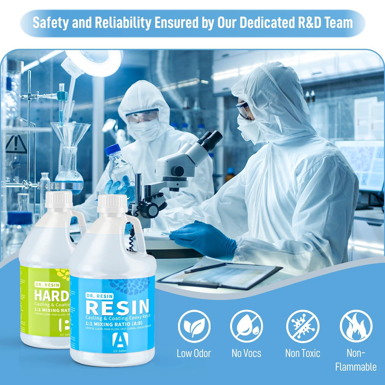 Clear Epoxy Resin Kit 1 Gallon, 2 Part Resina Epoxica for Countertop Wood Table Bar top, Self-Leveling Food Safe Crystal Casting Resin Coat for Crafts Art Jewelry Tumbler Coasters Tabletop DIY - Image 4