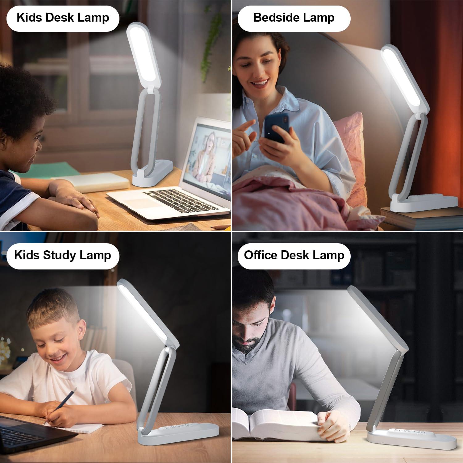 Giryuhd LED Desk Lamp for Office Home & Battery Operated Lamp Rechargeable Lamp Foldable & Portable Light, LED Desk Light Strip, 3 Brightness Dimmable Small Desk Lamp Wireless Reading Lamp (White) - Image 7