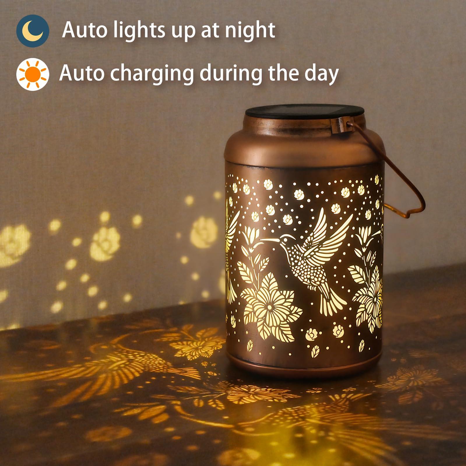 Birthday Gifts for Women Solar Lights Outdoor Waterproof, Garden Decor Hummingbird Solar Lantern Mothers Day Gifts Decoration Outside for Outdoor, Yard, Lawn, Balcony - Image 3