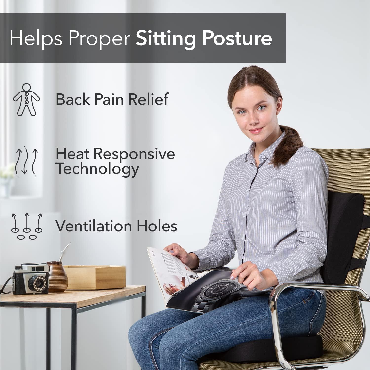 Everlasting Comfort Doctor Recommended Memory Foam Seat Cushion for Office Chairs & Car Seat - Ergonomic Office Desk Accessories for Tailbone Pain Relief, Sciatica & Lumbar Support - Image 9