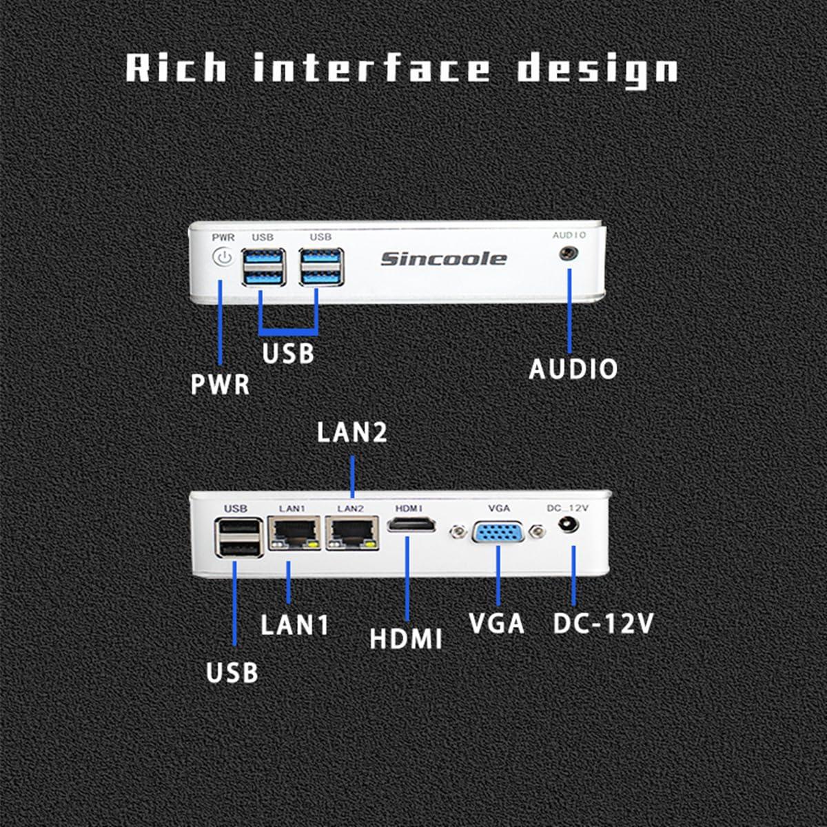 Sincoole N100 Mini PC, 12th N100 Windows 11 Pro (up to 3.4GHz) Mini Computer, 8GB RAM 128GB SSD, USB3.2,Mini PC N100 Support 4K UHD Dual HDMI, Dual Band WiFi - Image 2