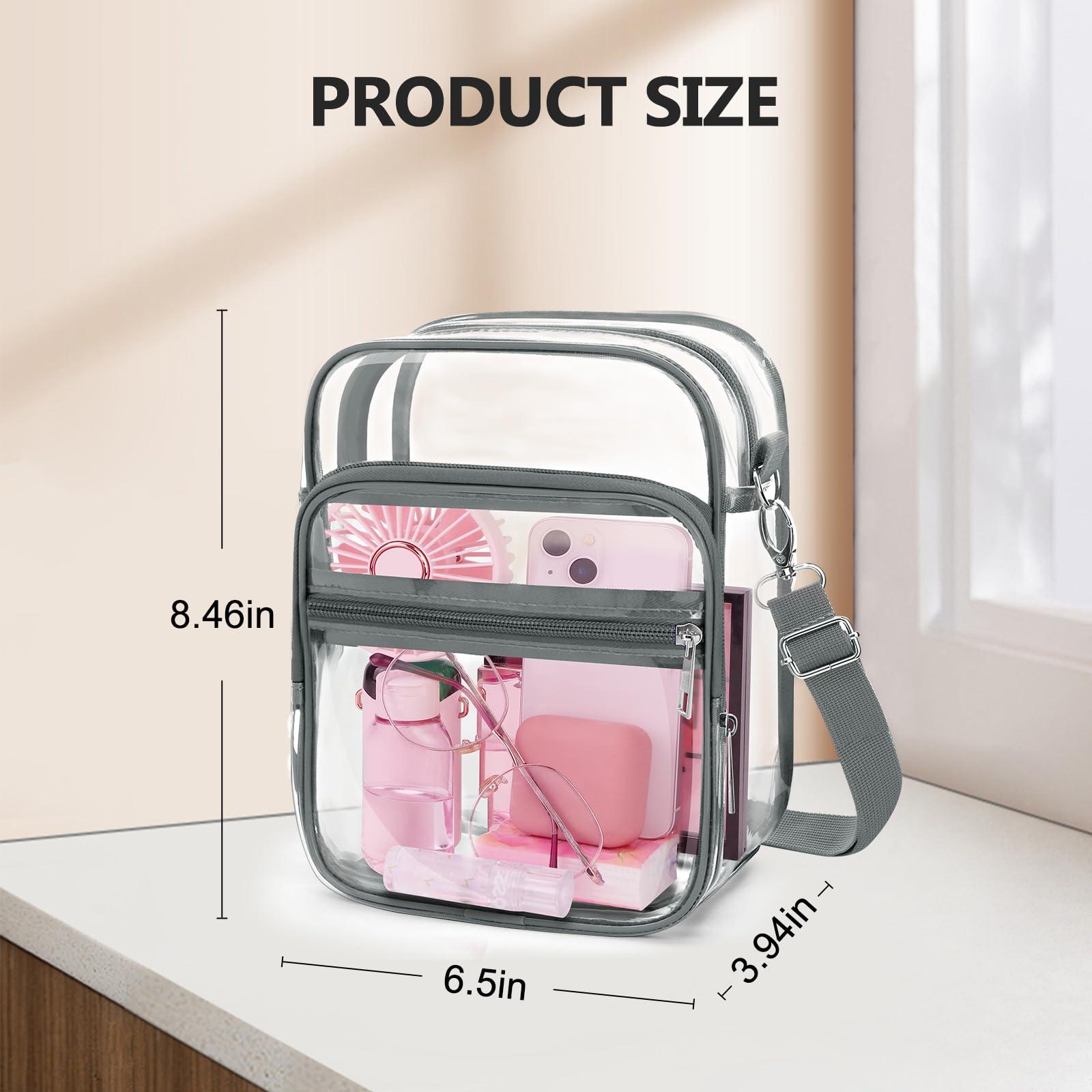 Blvornl Clear Crossbody Bag with Adjustable Shoulder Strap, Stadium Approved PVC Purse Bag, Messenger Bag - Image 3