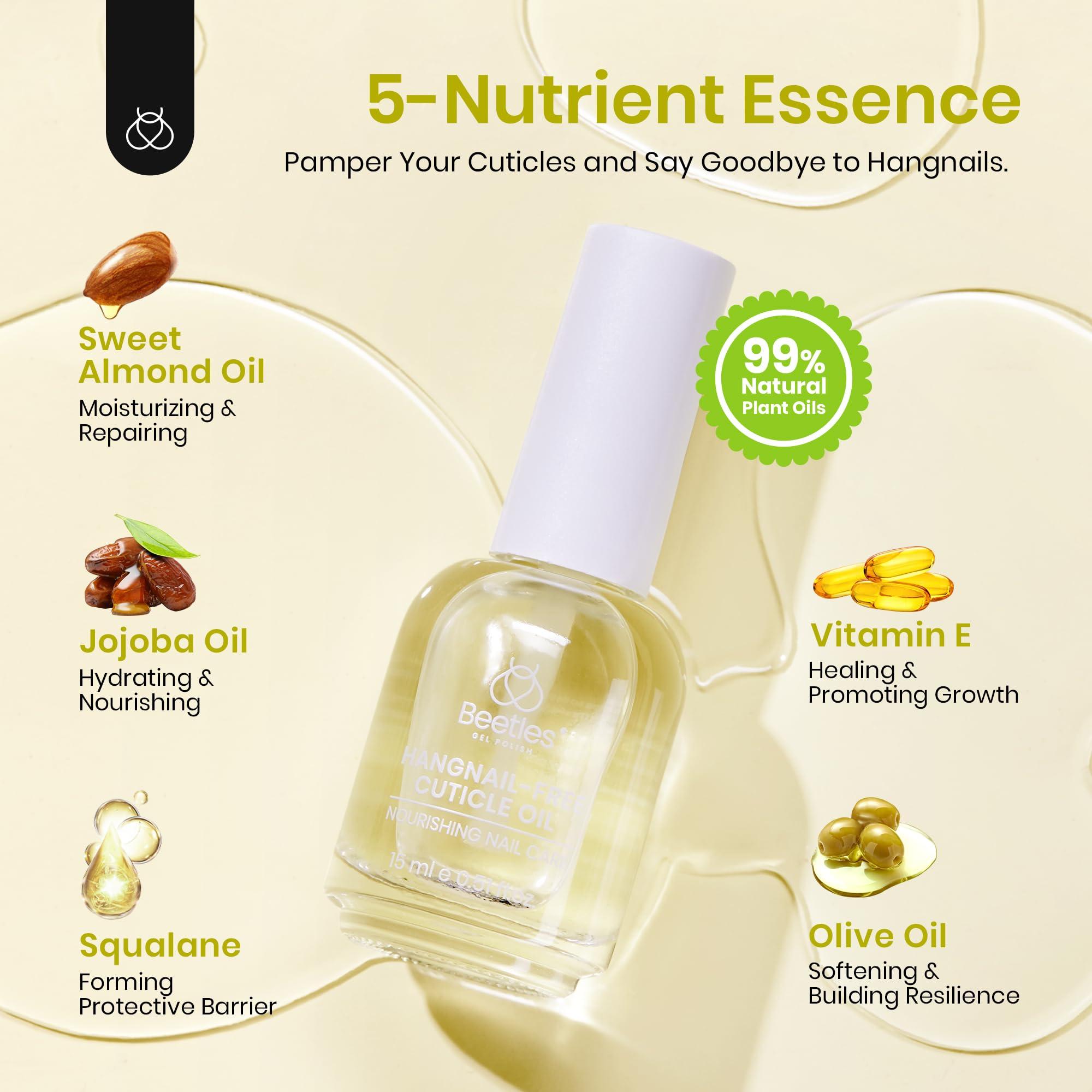 Beetles Cuticle Oil for Nail 15ml Almond Fragrance Care with Jojoba Oil & Vitamin E Nail Growth and Repairs Cuticles, Natural Sweet Almond Nourish Skin Salon Gifts for Women - Image 3