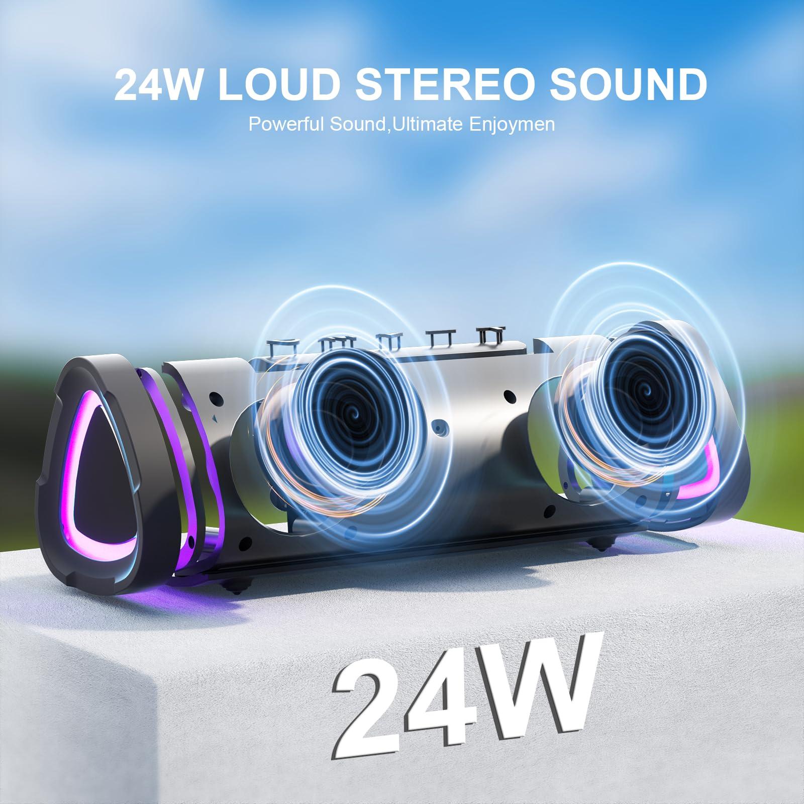 Vanzon Bluetooth Speakers, V40 Portable Wireless Speaker V5.0 with 24W Loud Stereo Sound, 24H Playtime, TWS & IPX7 Waterproof, Suitable for Travel, Home and Outdoors - Image 3