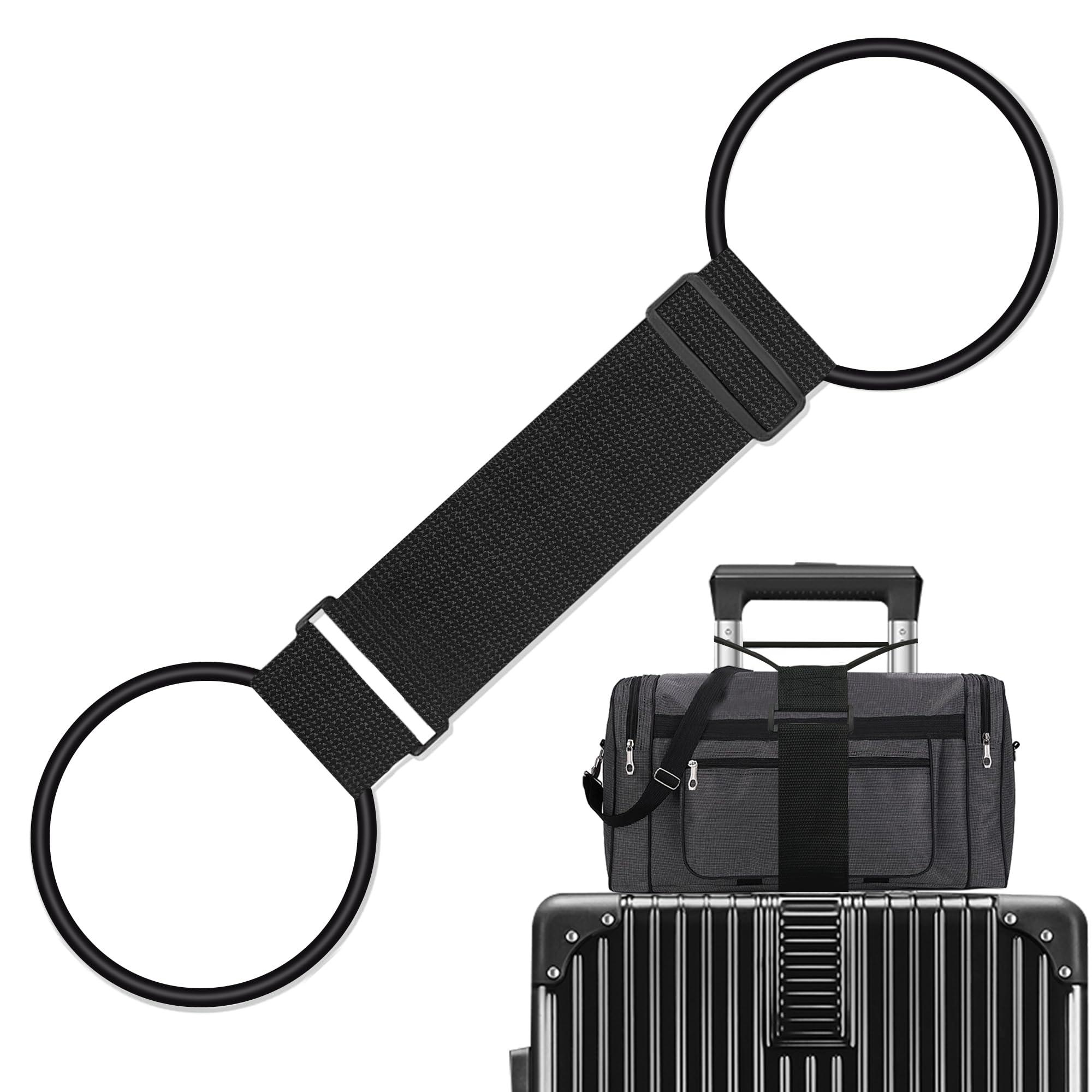 Luggage Straps Bag Bungee Luggage Straps Suitcase Adjustable Belt，Add a Bag Easy to Travel Suitcase Elastic Strap Belt Luggage Accessories(Black)