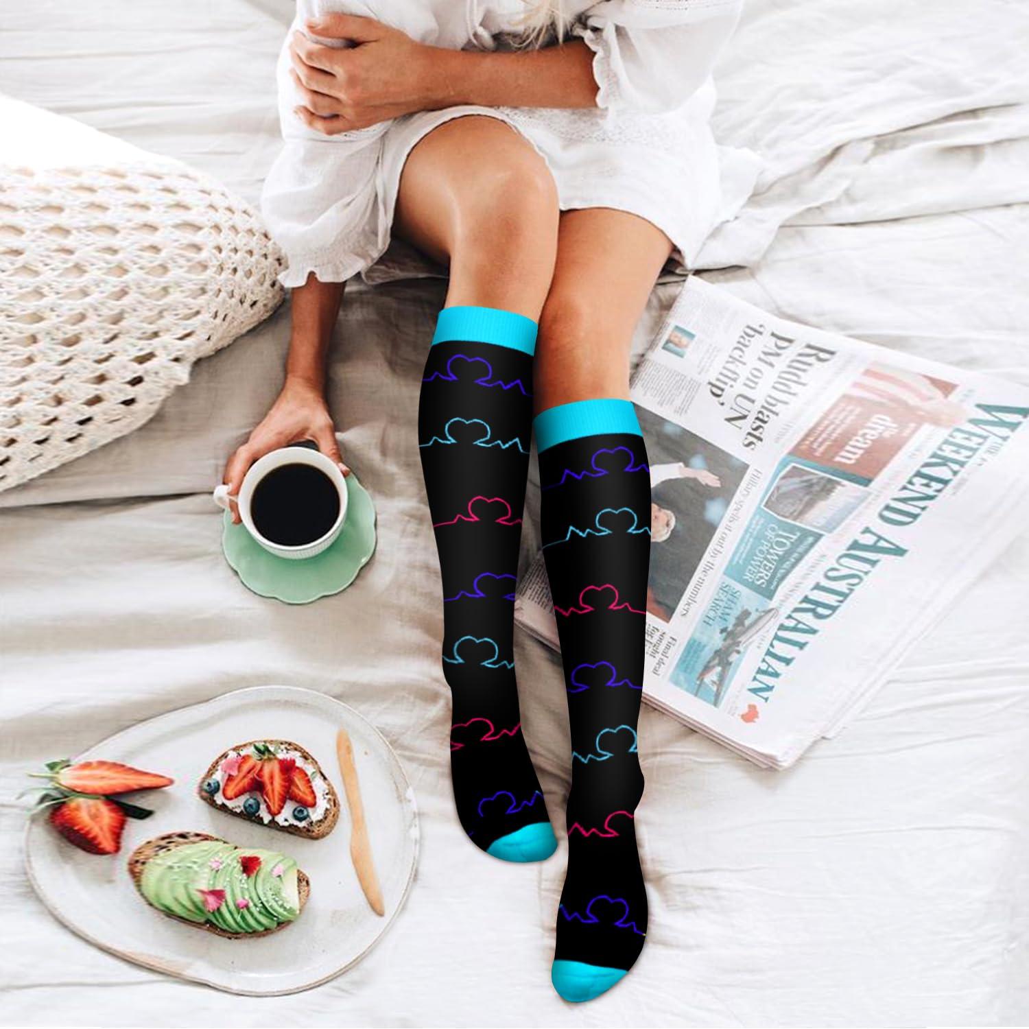 Bluemaple 6 Pack Copper Compression Socks for Women and Men Circulation-Best Support for Medical, Running,Nursing,Athletic - Image 3