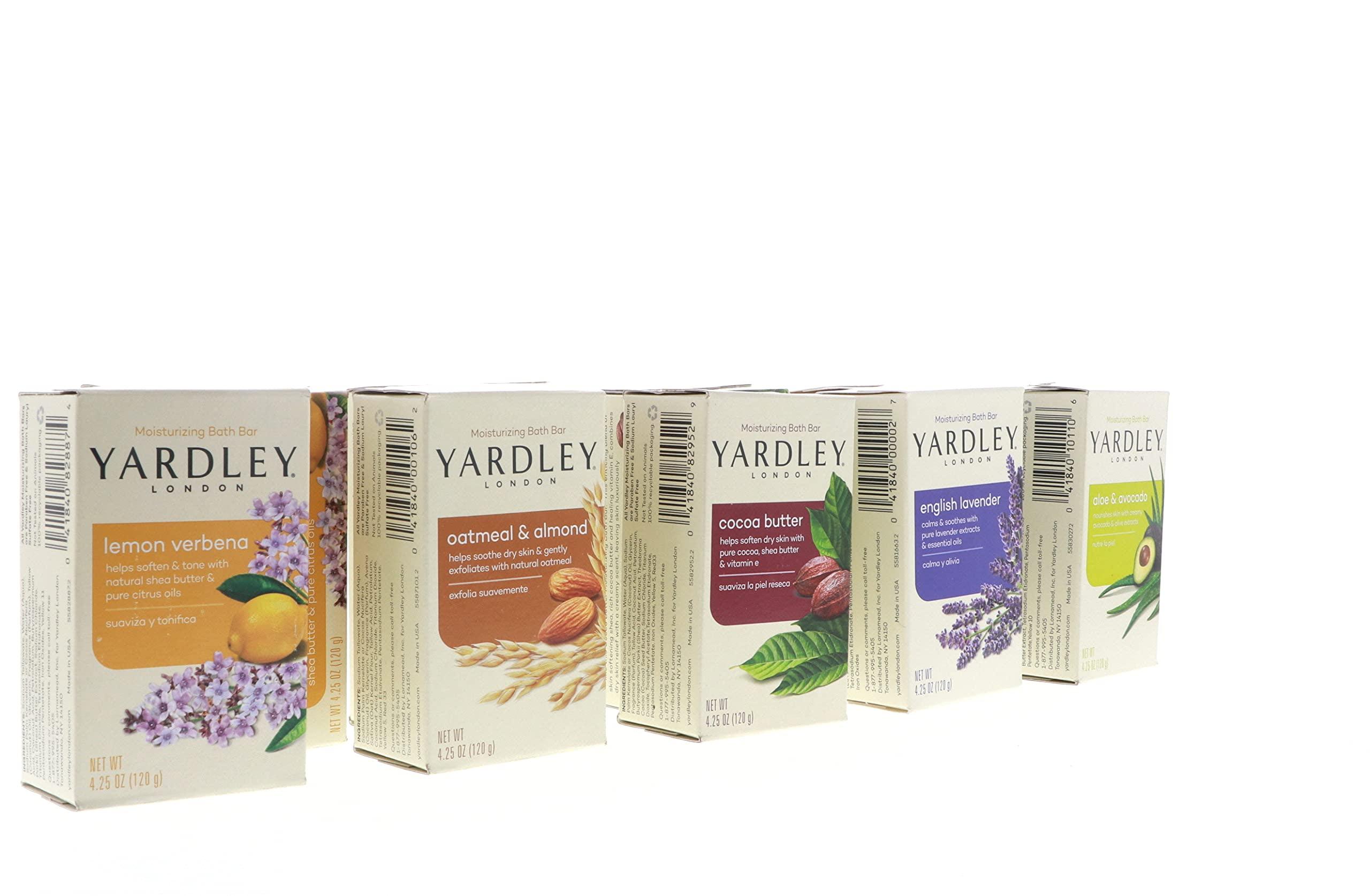 Yardley London Soap Bath Bar Bundle - 10 Bars: English Lavender, Oatmeal and Almond, Aloe and Avocado, Cocoa Butter, Lemon Verbena 4 Ounce Bars (Pack of 10, Two of each) - Image 7