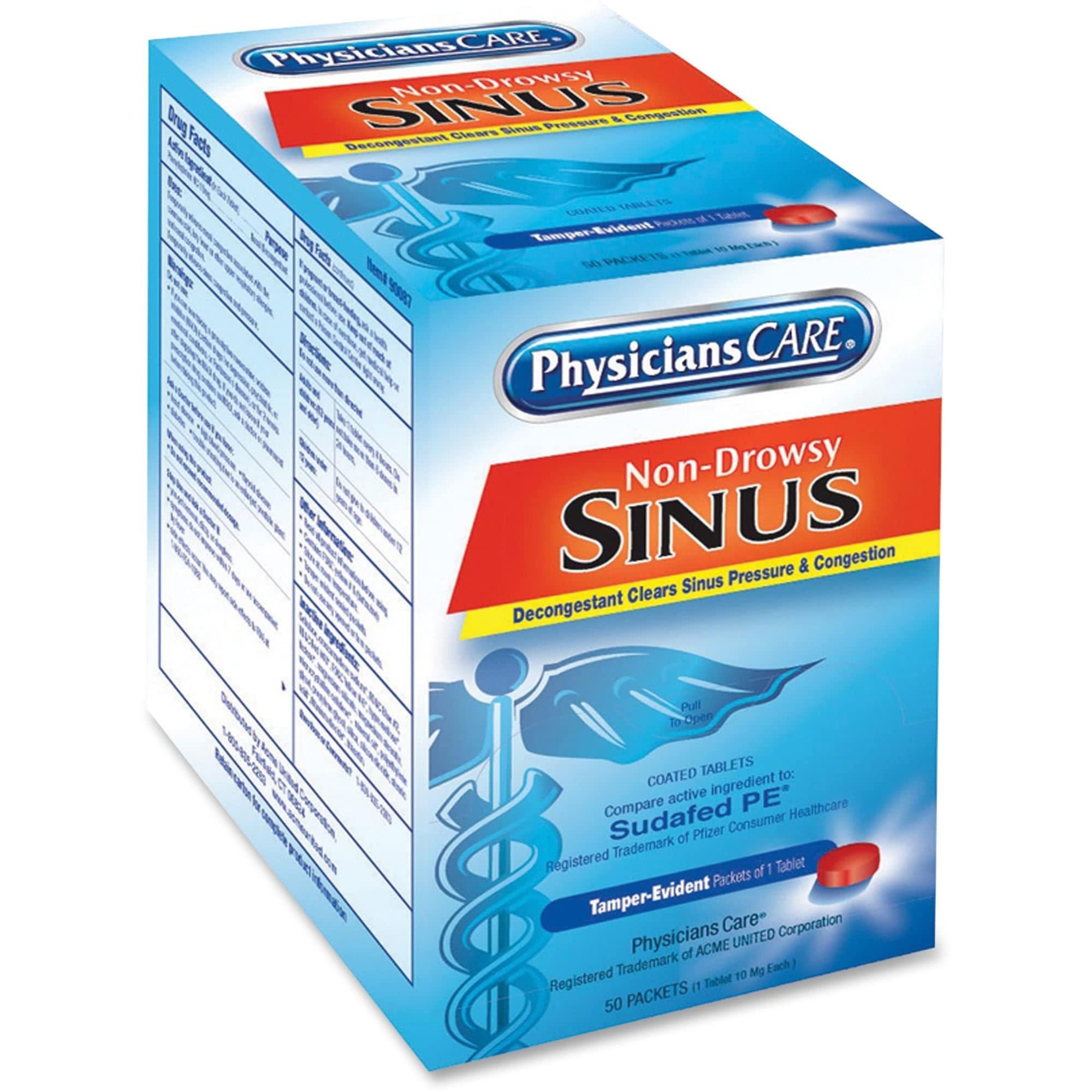 PhysiciansCare Sinus Decongestant Congestion Medication, 2 Tablets Per Packet, Box Of 50 - Image 5