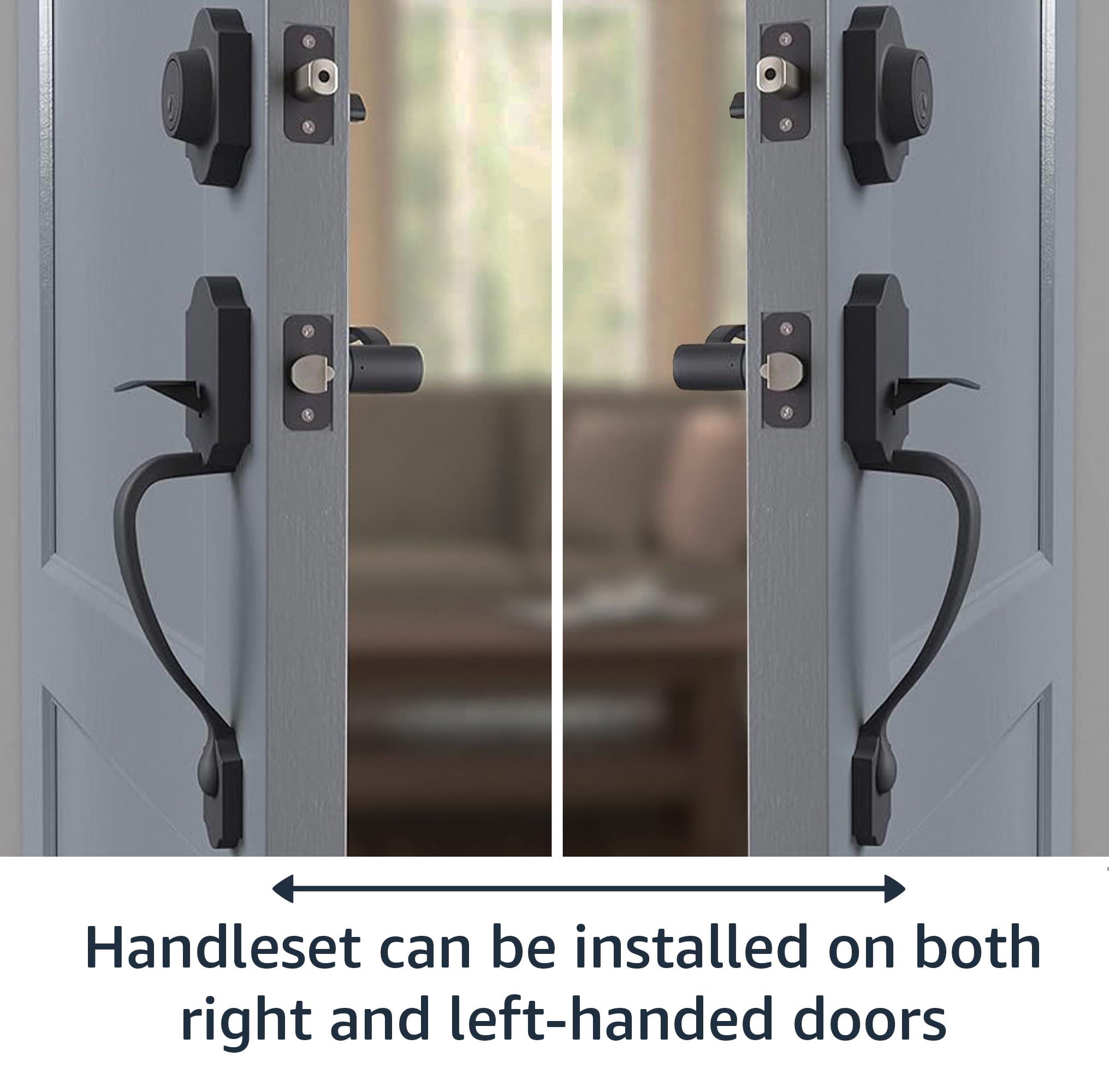 Amazon Basics Front Door Lock Set, Handleset with Shelby Lever, Level Door Handle, Exterior, Single Cylinder Packs, Oil Bronze, 6-Pack - Image 5