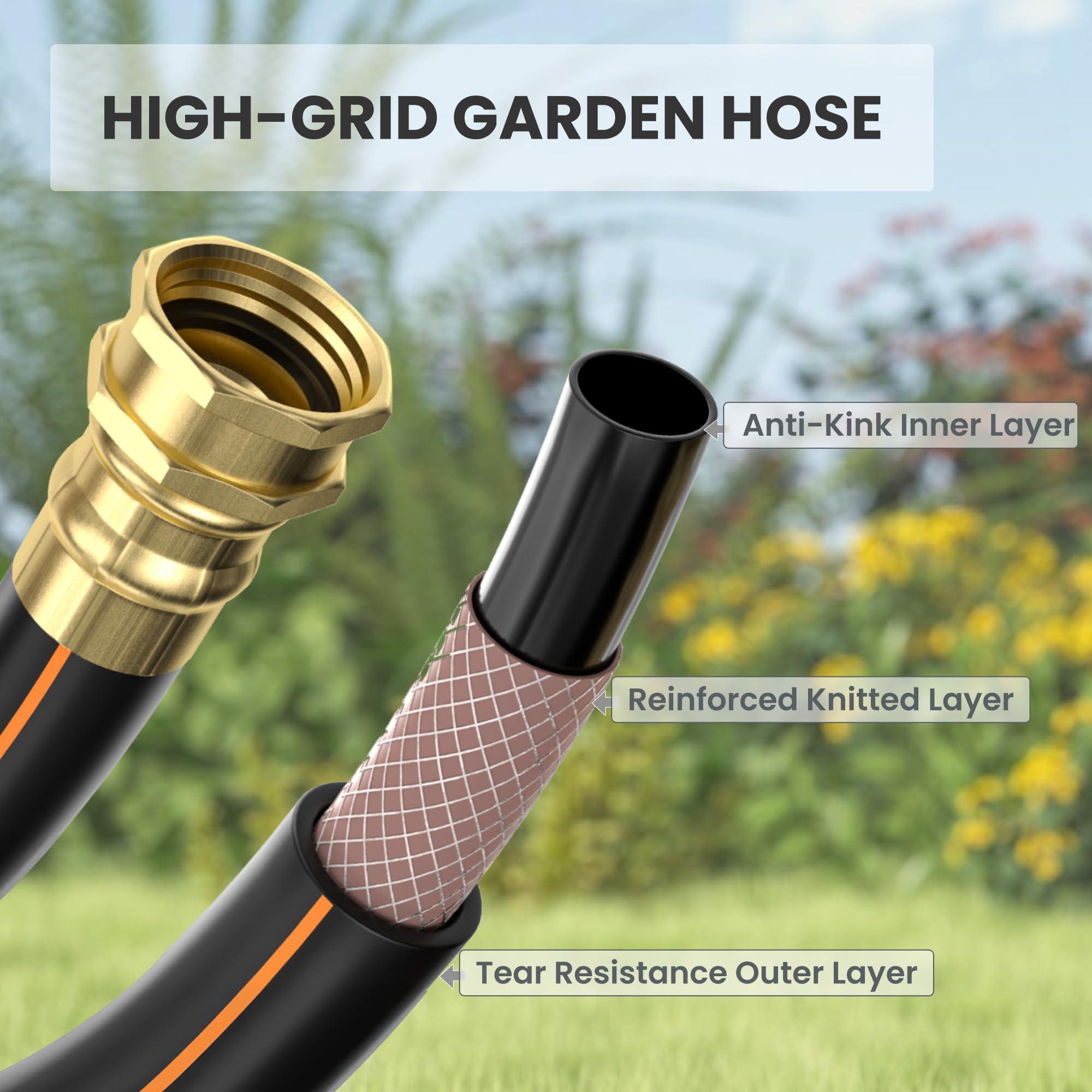 Giraffe Tools Retractable Garden Hose Reel 1/2 Inch x 130 ft, Super Heavy Duty, Any Length Lock, Slow Return System, Wall Mounted and 180 Deg Swivel Bracket - Image 6