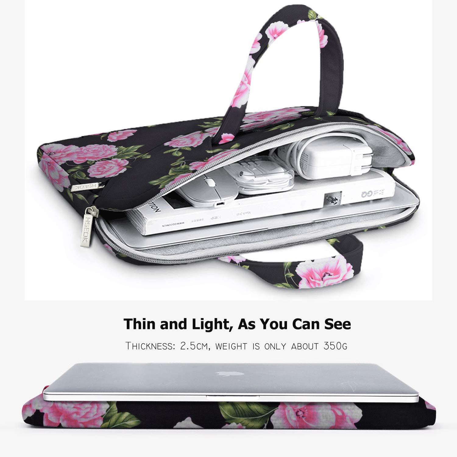 Laptop Shoulder Bag 13 13.3 14 Inch Case Compatible with MacBook Pro 14 2025-2021 M4/M3/M2/M1, Mac Air/pro 13-13.3 Inch and Most Popular 13-14 Notebooks,Spill-Resistant Briefcase,Peony - Image 4
