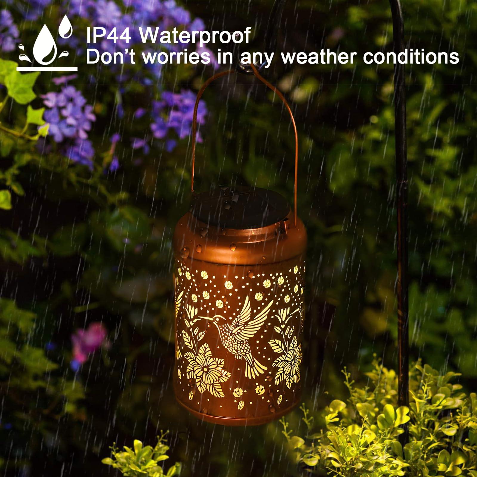 Birthday Gifts for Women Solar Lights Outdoor Waterproof, Garden Decor Hummingbird Solar Lantern Mothers Day Gifts Decoration Outside for Outdoor, Yard, Lawn, Balcony - Image 5