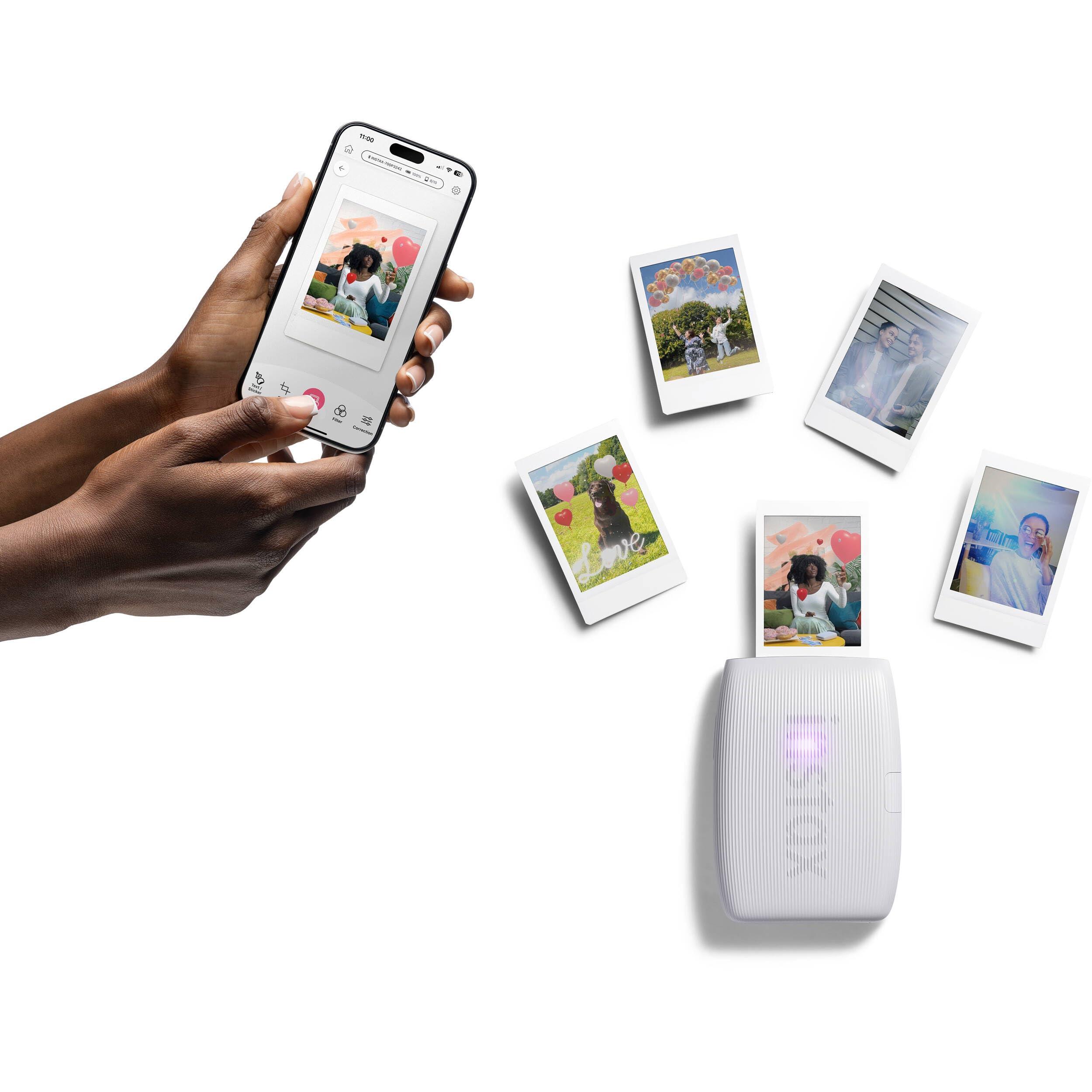 Bundle with Compatible Fuji Mini Link 3 Smartphone Printer Clay White + Fuji Film Value Pack 20 Sheets Accessories Bundle with Album + 5 Plastic Desk Frames + Paper & Sticker Frames (Clay White) - Image 3