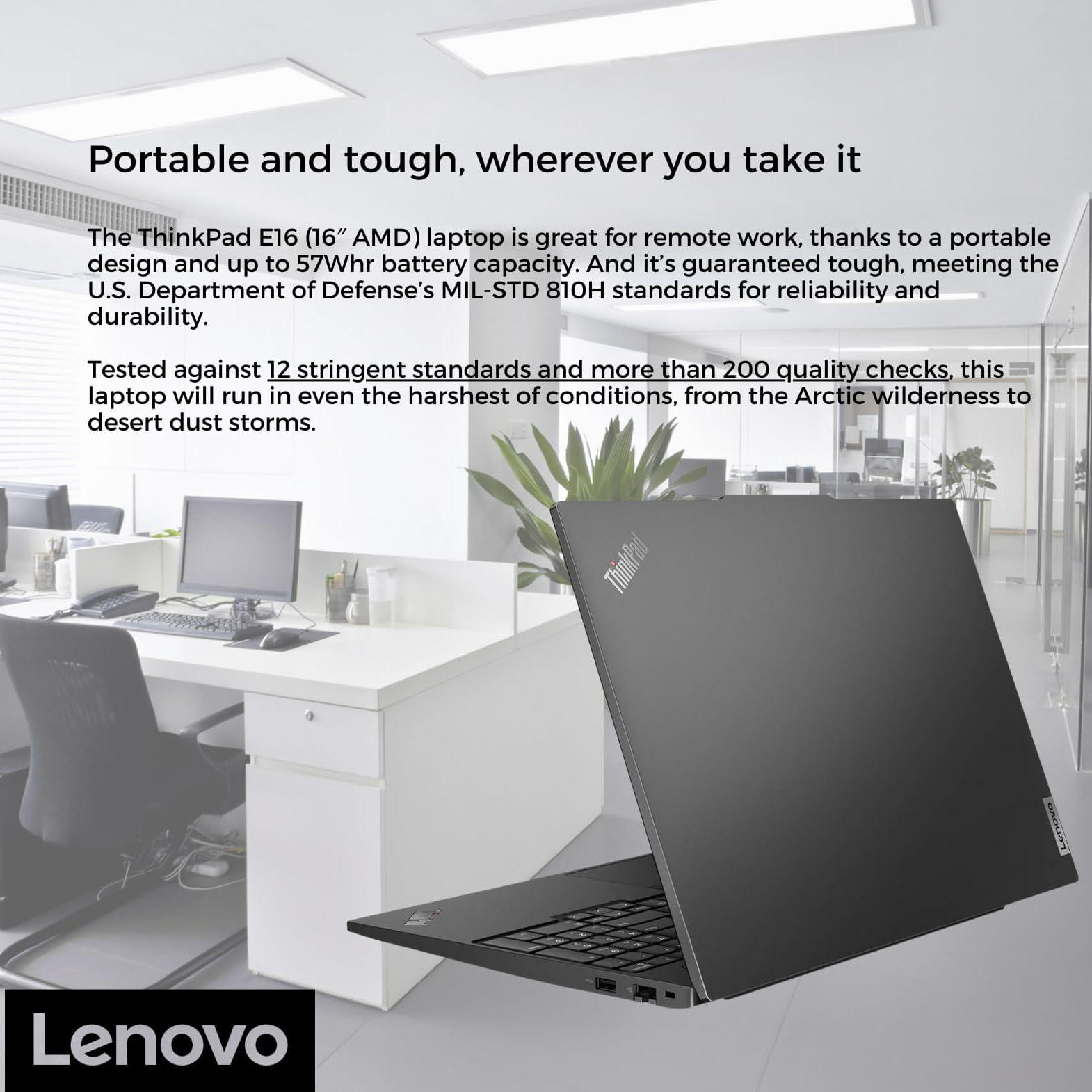 Lenovo ThinkPad E16 G2 16" FHD+ Business Laptop Computer, AMD Octa-Core Ryzen 7 7735HS (Beat i7-1355U), 64GB DDR5 RAM, 1TB PCIe SSD, WiFi6E, Backlit KB, Fingerprint Reader, Windows 11 Pro, Vent-Hear - Image 8