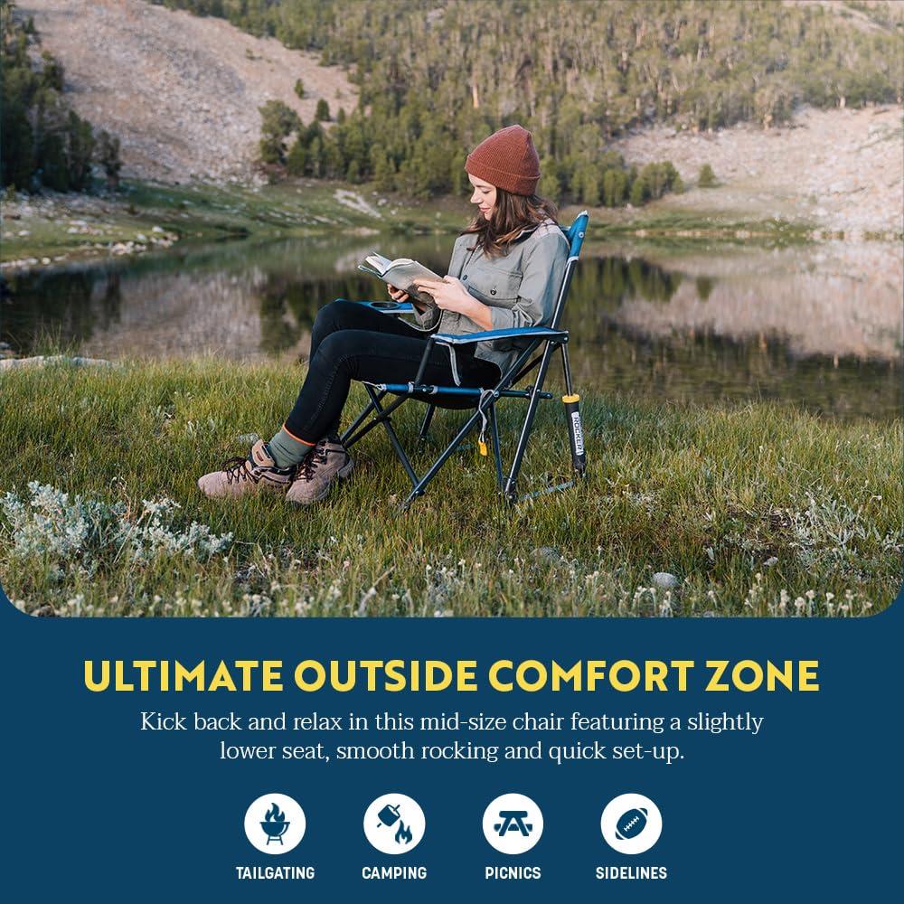 GCI OUTDOOR Kickback Rocker Outdoor Rocking Chair with Beverage Holder - Image 3