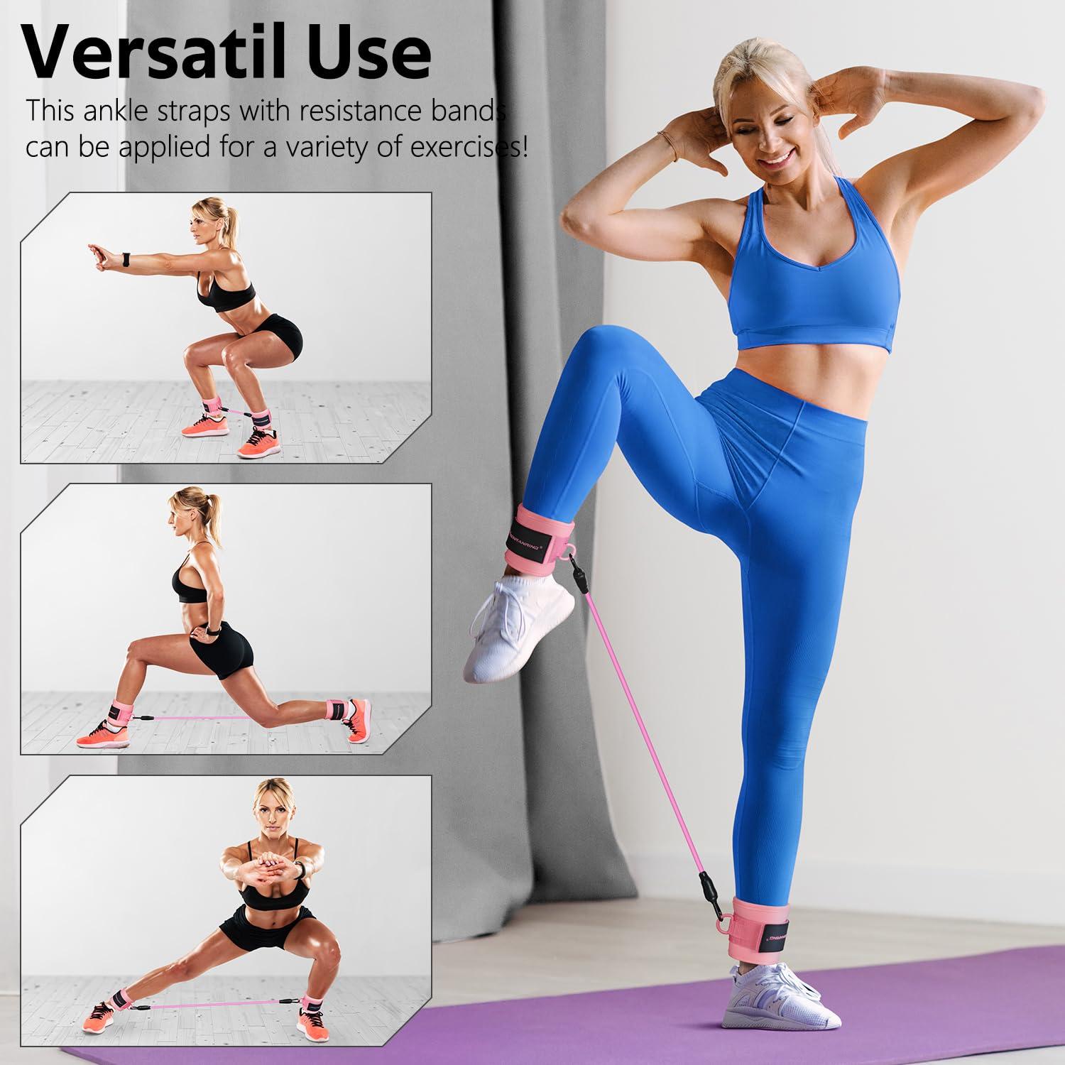 Ankle Resistance Bands, Ankle Bands for Working Out with Cuffs, Ankle Resistance Band, Glutes Workout Equipment, Butt Exercise Equipment for Women Legs and Glutes - Image 7