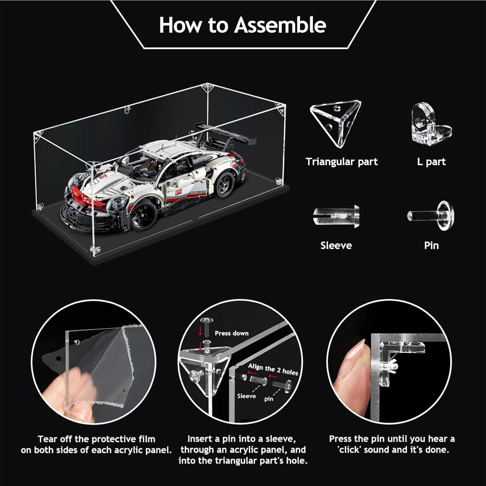 AAABOX 18in Tall 3mm Acrylic LEGO Display Case for Tuxedo Cat 21349, Boutique Hotel 10297, Orchid 10311, Bookshop 10270, 13.8x11.8x17.7in Transparent Showcase with Light String - Image 6