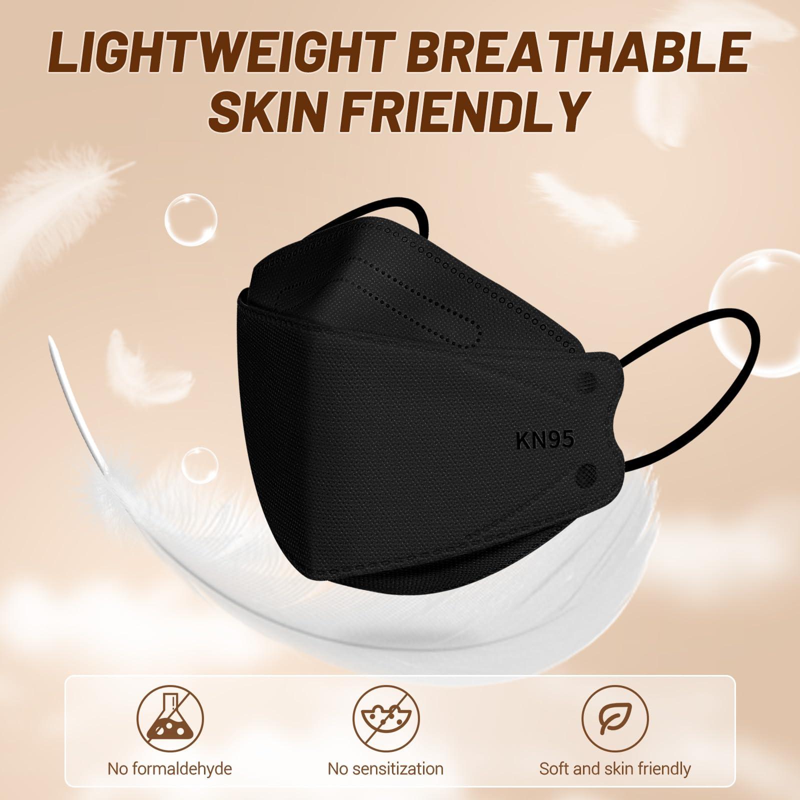 KN95 Face Mask Disposable Adults - 100 Pack Adjustable 5 Layer Protection KN95 Face Mask Breathable Comfortable Respirator KN95 Mask Individually Wrapped Women Men - Image 5