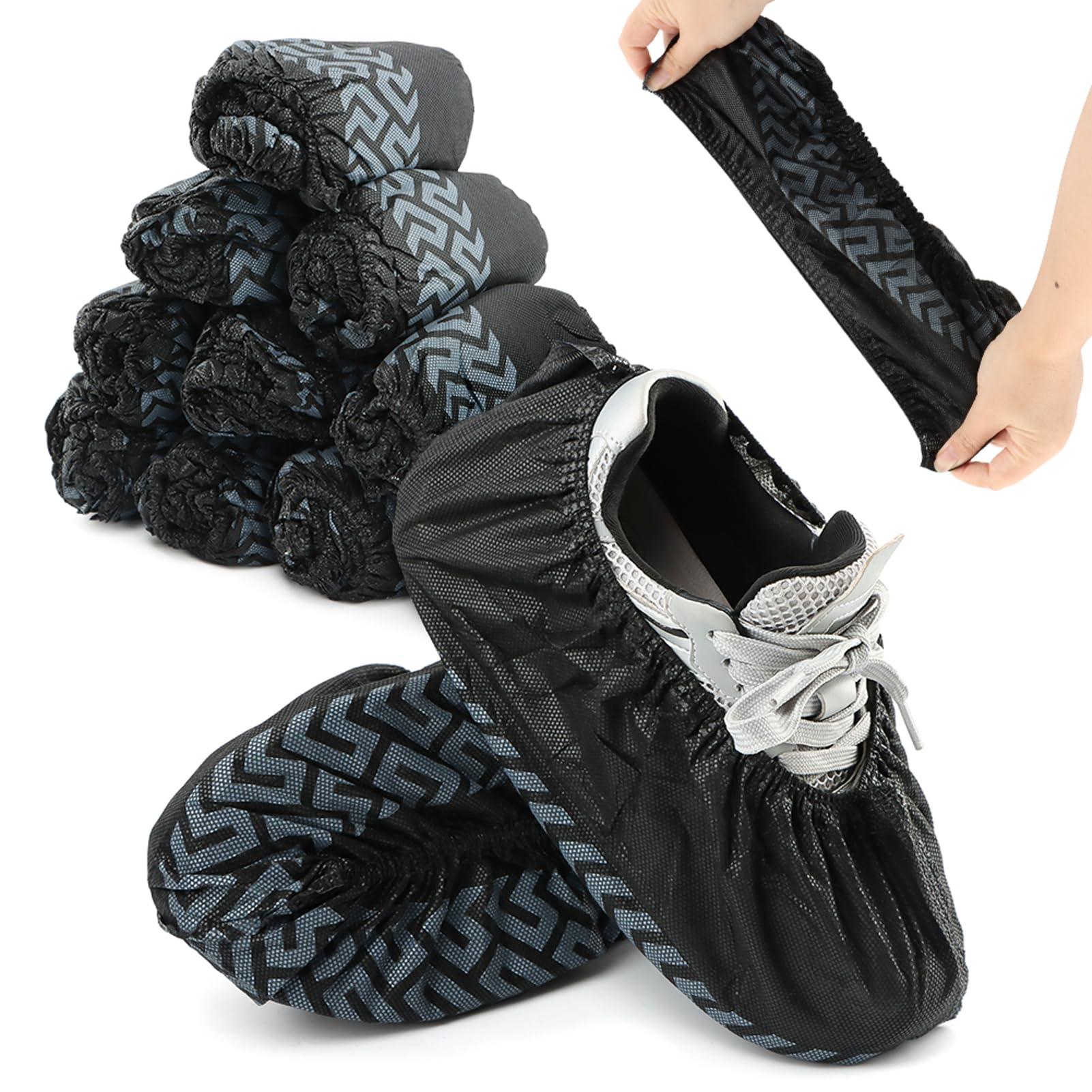 Disposable Shoe Covers, 100 Pack, Non-Woven Fabric, Fits Men's Size 8.5 and Women's 10, Double-Elastic Band - Image 8