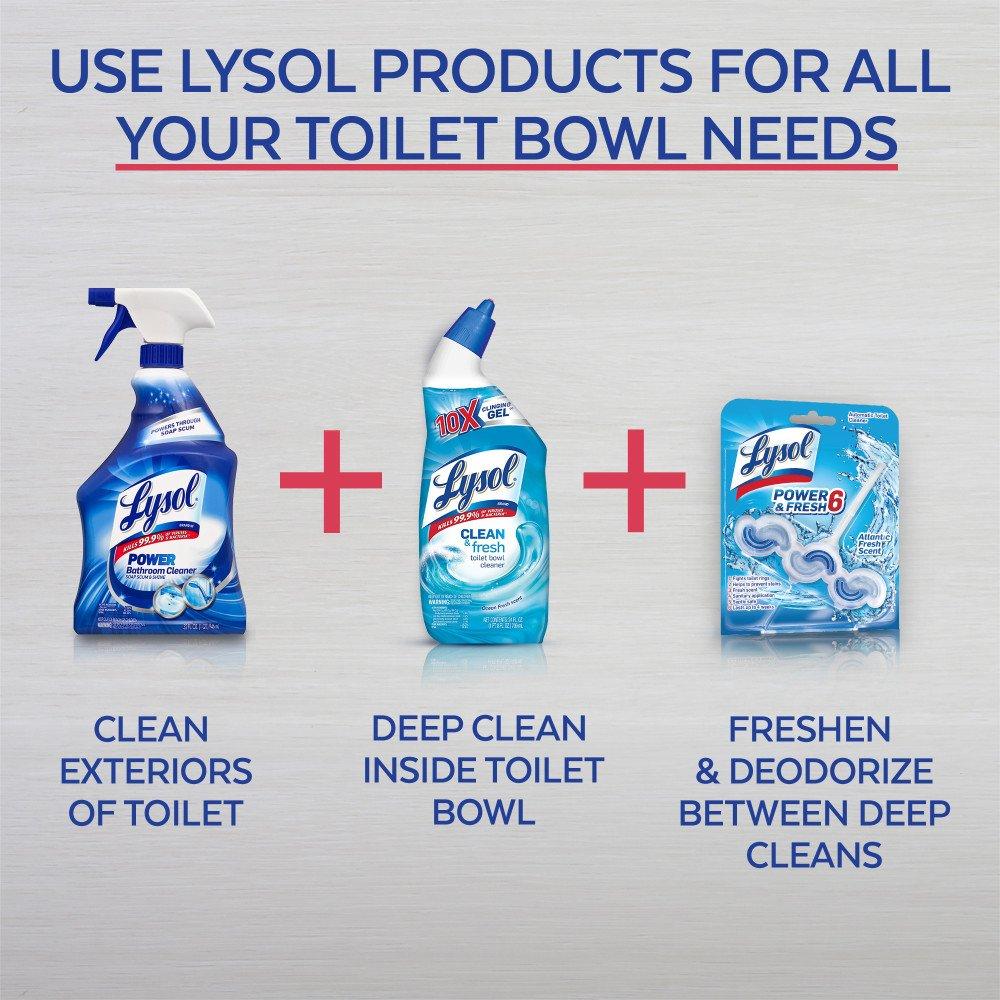Lysol Toilet Bowl Cleaner Gel, For Cleaning and Disinfecting, Stain Removal, Forest Rain Scent, 24oz - Image 5