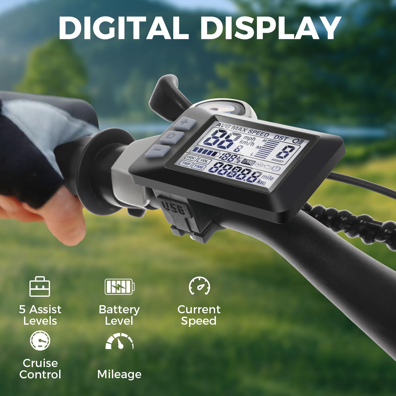 ANCHEER Electric Bike for Adults, Peak 750W Ebike, 3H Fast Charge, 55 Miles, 22MPH Electric Bicycle, 48V 499Wh Battery, 26" Gladiator Electric Mountain Bike, 21Speed, UL 2849 Certified - Image 7
