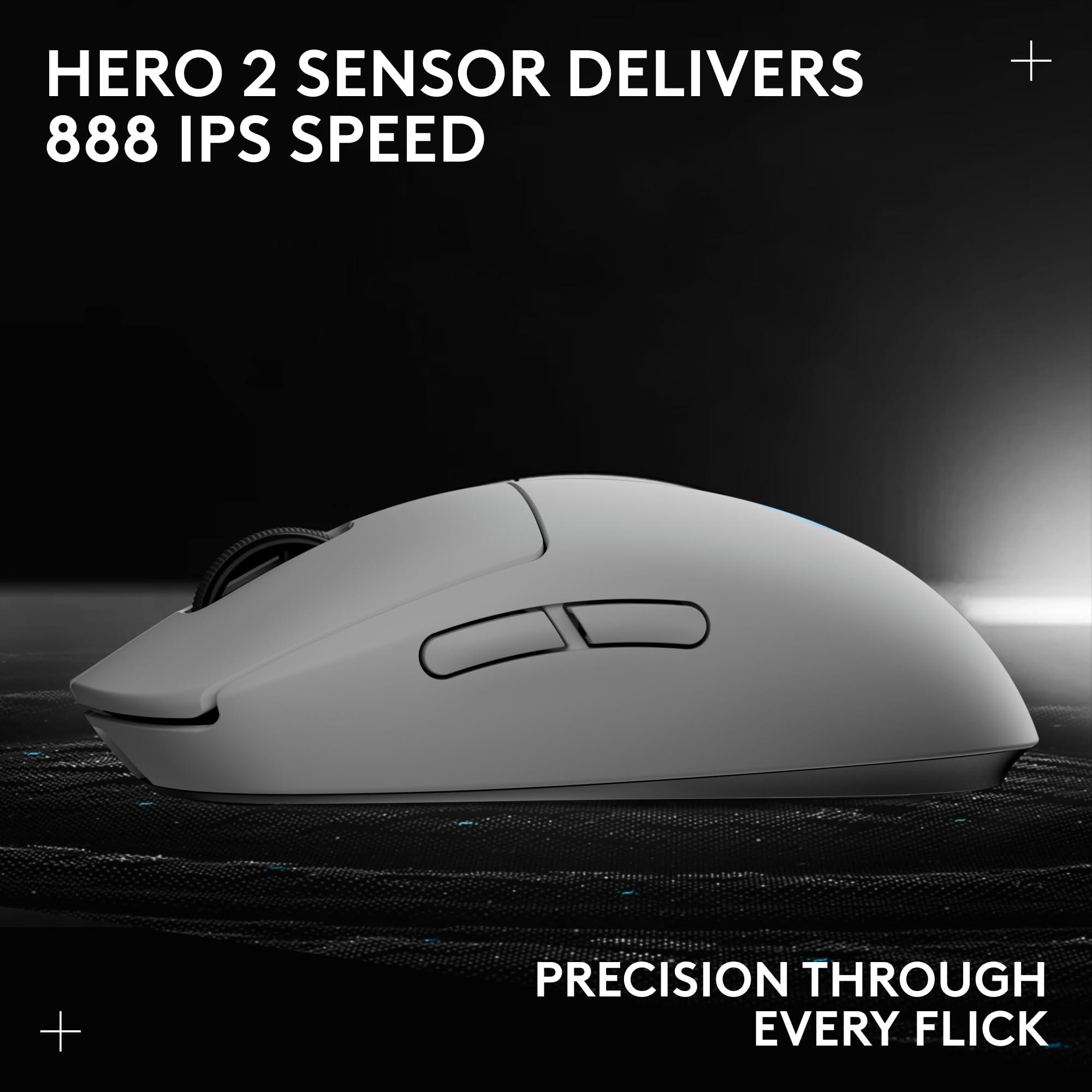 Logitech G PRO 2 Lightspeed Wireless Gaming Mouse, Right- or Left-Handed Mouse with up to 4 Customizable and Switchable Magnetic Side Buttons, 44K DPI Sensor, USB-C Charging, for PC/Mac - White - Image 10