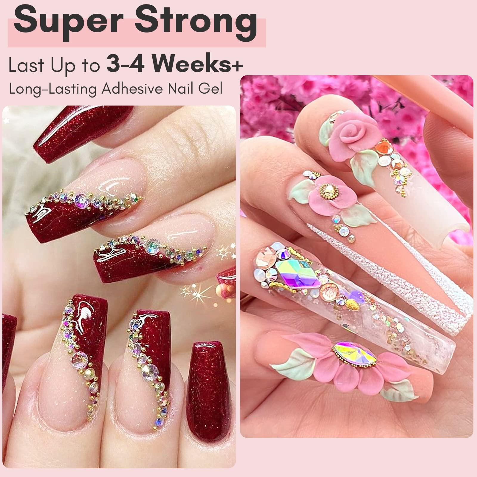 Makartt Nail Rhinestone Glue for Nails: Super Strong Gel Nail Glue for Decorations Nail Charm 3D Nails Bling Gel for Nail Gem Nail Art Jewel Diamonds 30ML Cured Need Beauty - Image 3
