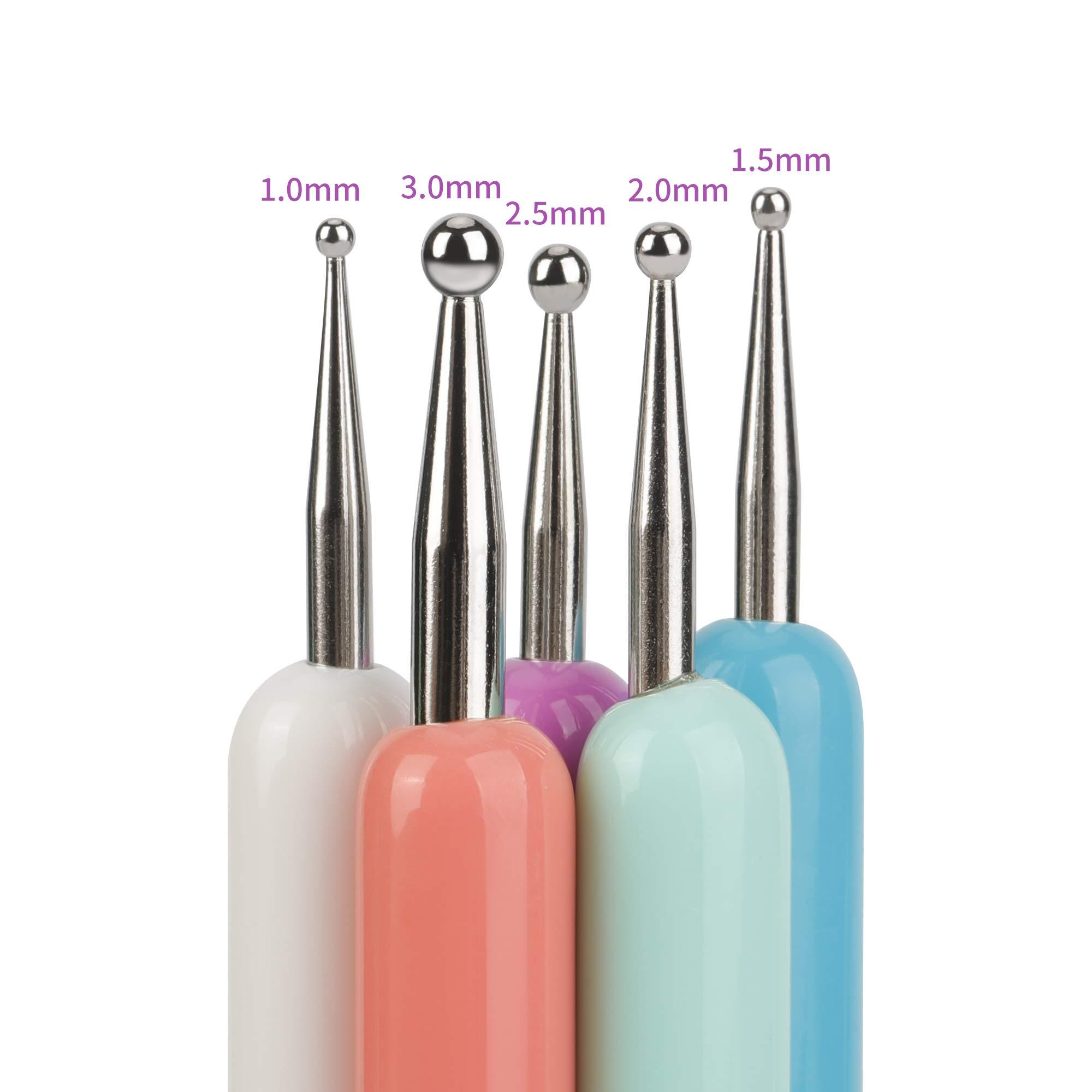 5 Pcs Pattern Tracing Stylus, Ball Embossing Stylus for Transfer Paper, Tracing Tools for Drawing, Embossing Tools for Paper, Art Dotting Tools for Nail Art, Ball Tip Clay Tools Sculpting Stylus - Image 4