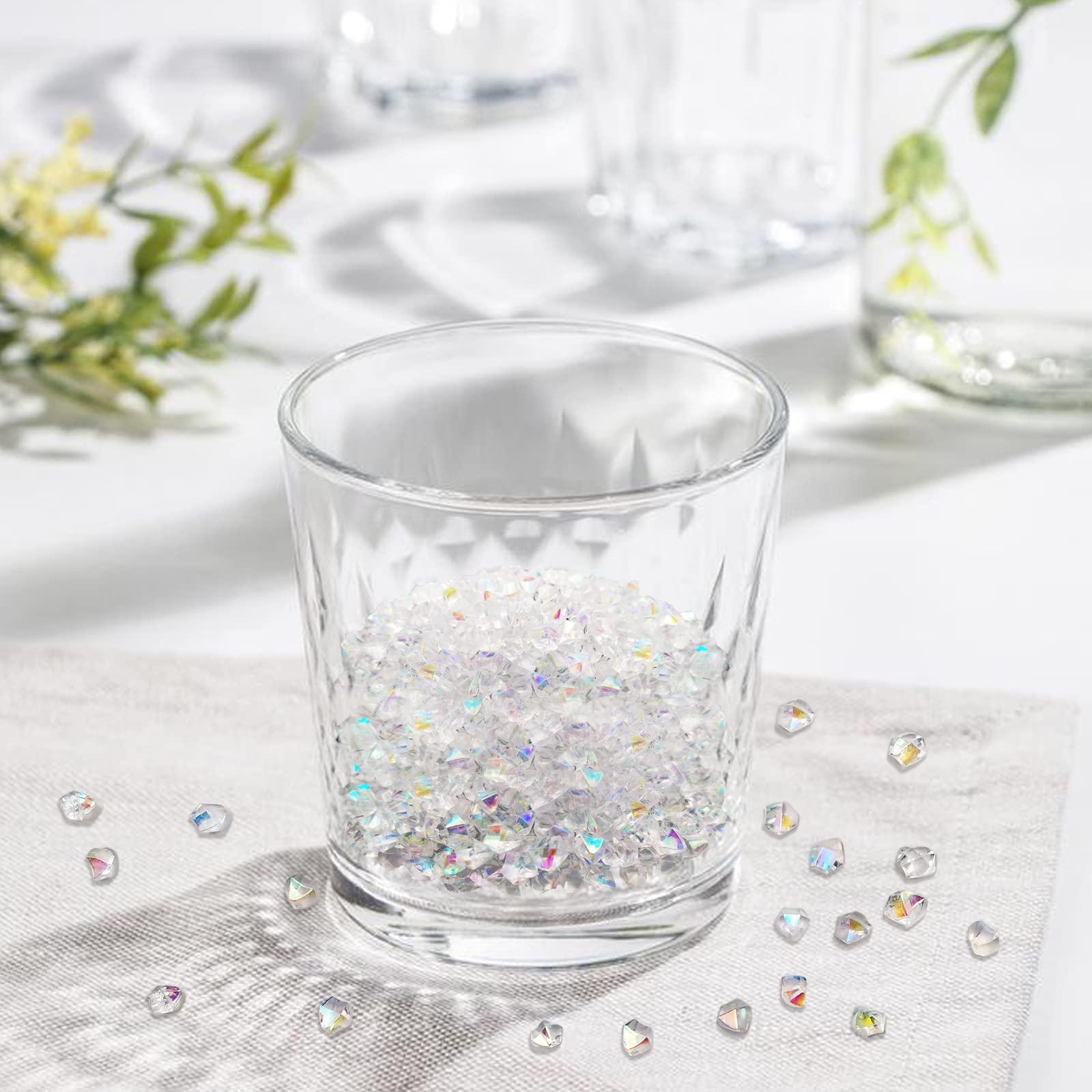 LYFJXX Iridescent Vase Filler, 1400 PCS 6 * 9 mm Acrylic Ice Cubes Acrylic Gem Plastic Diamonds Acrylic Table Centerpiece - Image 2