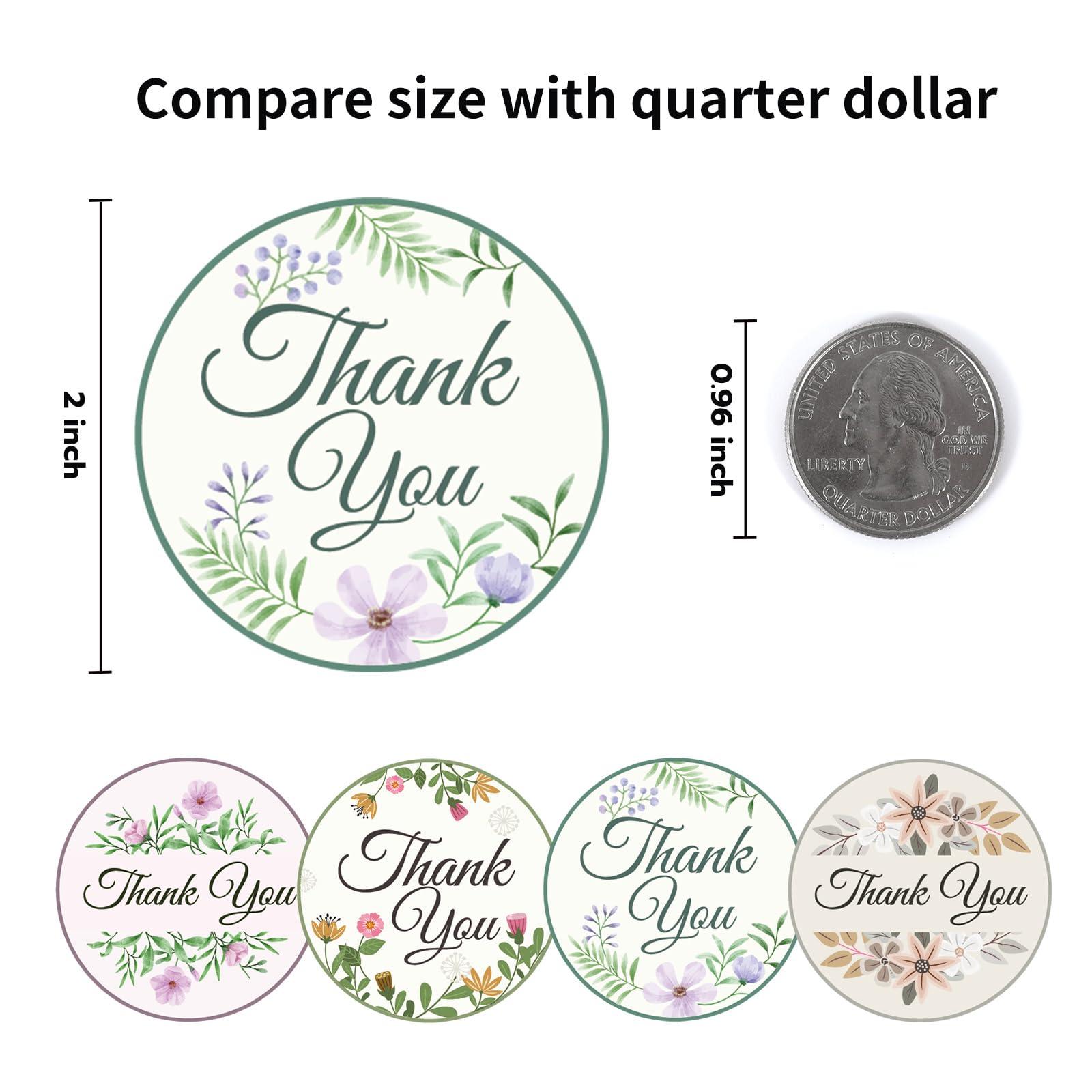 Sontanbao 500pcs Thank You Stickers 2 inch Round, Classic Flower Waterproof Floral Stickers for Packaging, Thank You for Supporting My Small Business, Easy to Peel Off - Image 3