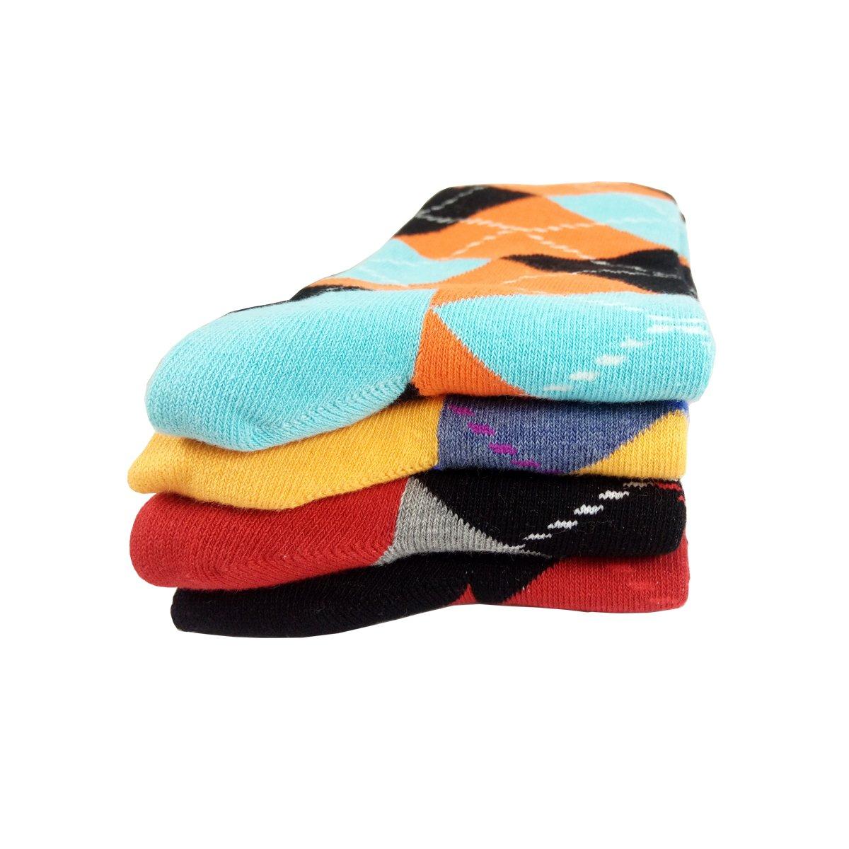 HSELL Funny Mens Colorful Dress Socks Crazy Design Argyle Striped Funky Pattern Cotton Socks for Men Gfits - Image 8