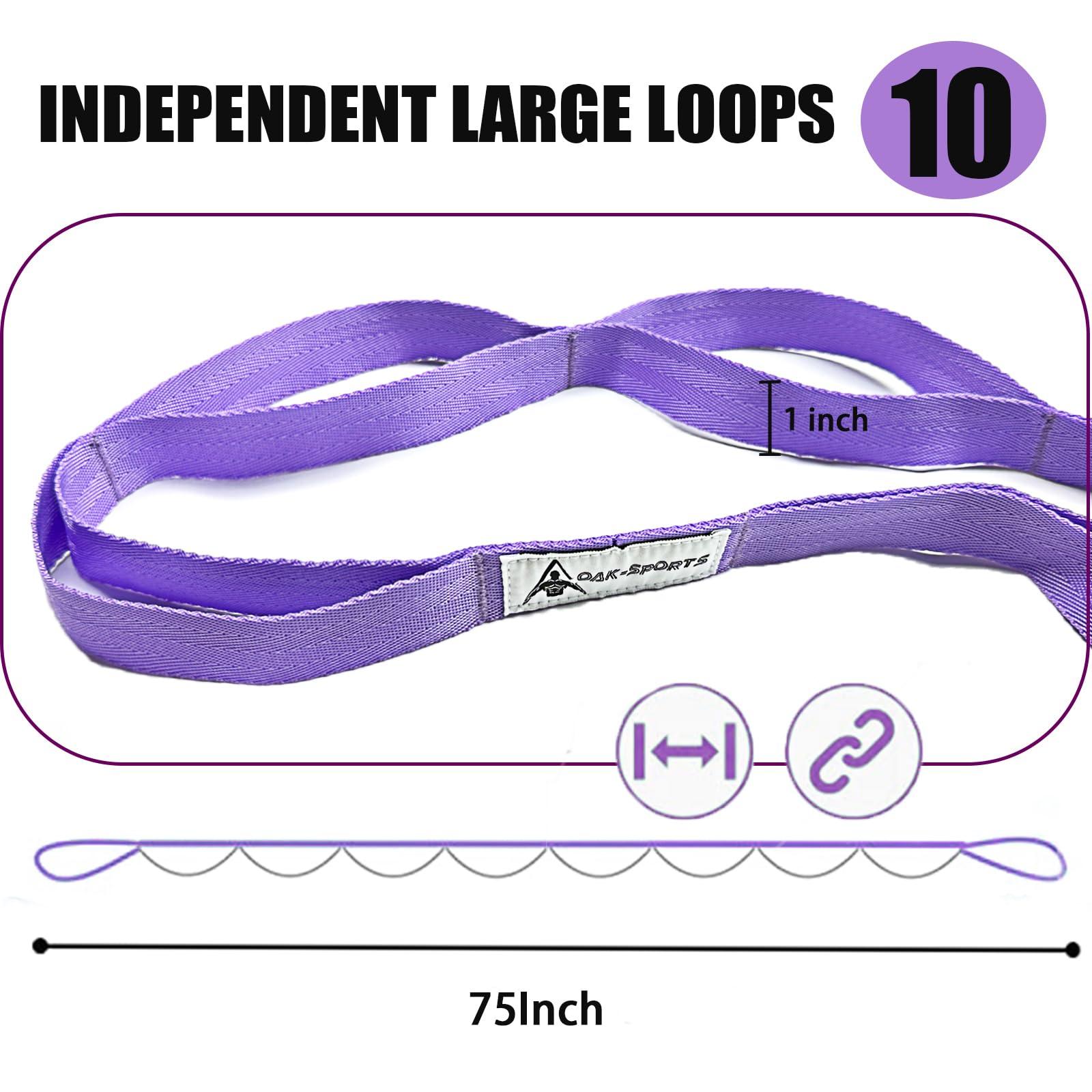 Stretching Strap Yoga Strap with Loops, Stretch Straps for Physical Therapy, Non-Elastic Exercise Strap for Pilates, Dance and Gymnastics with Workout Guide - Image 3