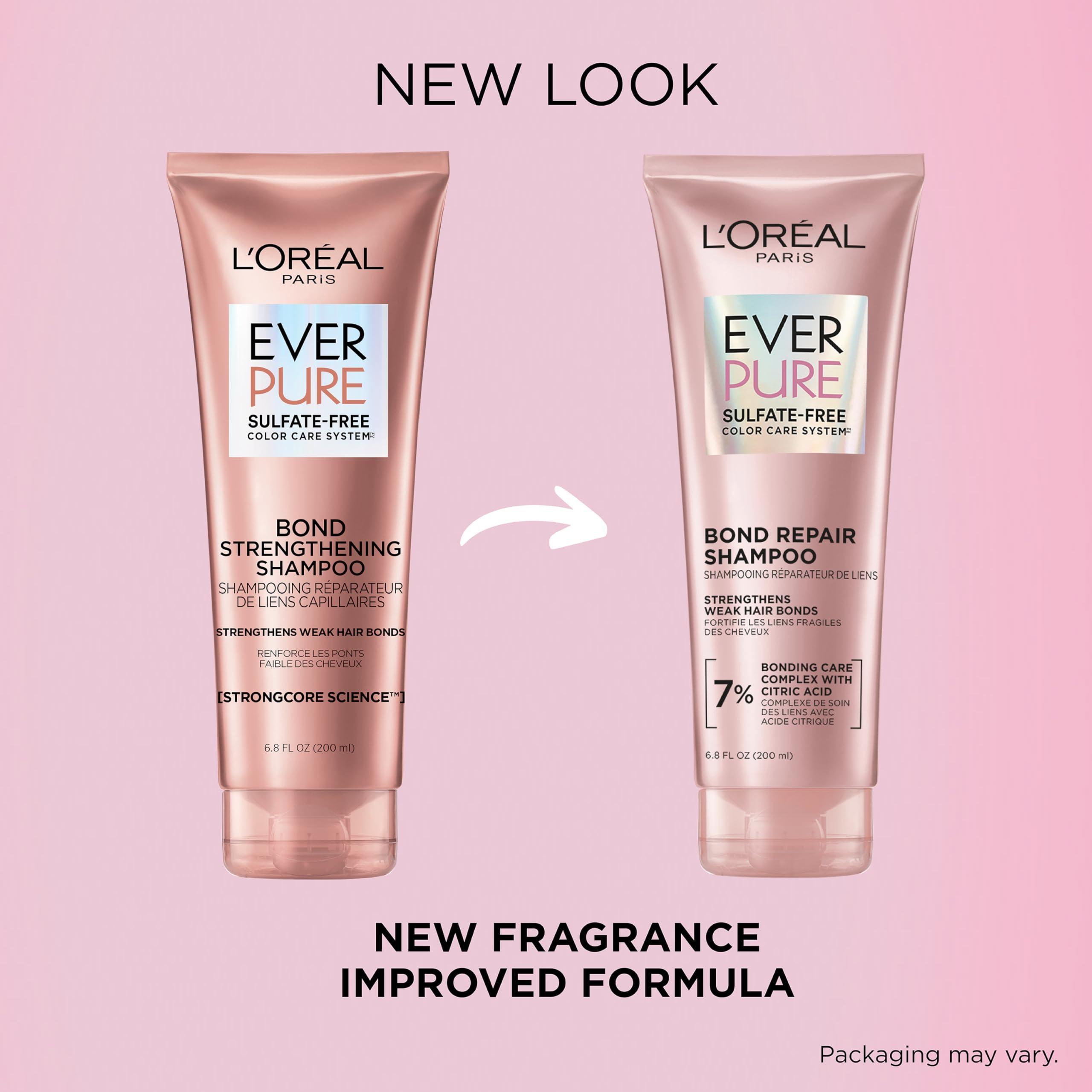 L'Oreal Paris Bonding Shampoo for Color Treated Hair, Strengthens and Repairs Weak Hair Bonds, Sulfate Free & Vegan Hair Care, EverPure, 6.8 Fl Oz - Image 2