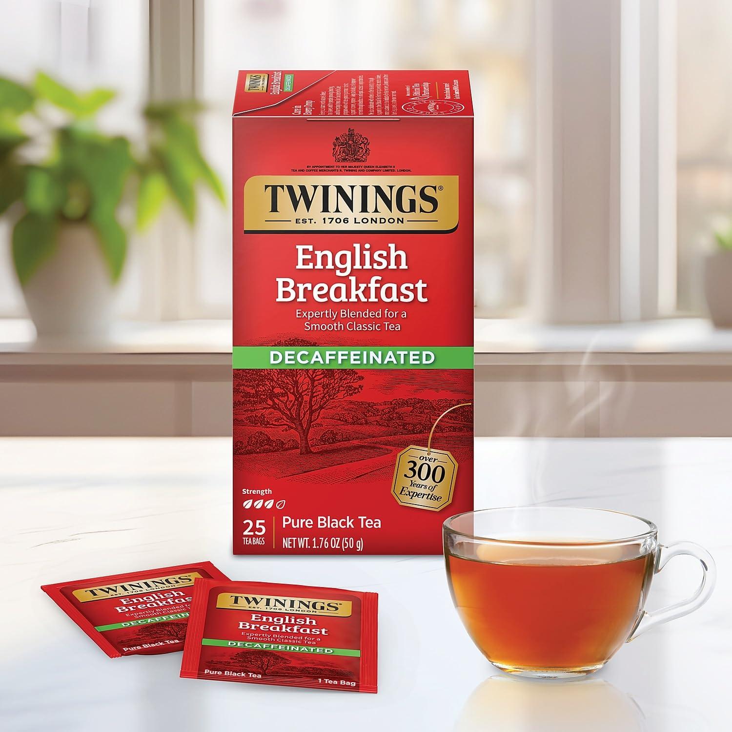 Twinings Classics Naturally Decaffeinated English Breakfast Tea -- 25 Count (Pack of 1) - Image 4